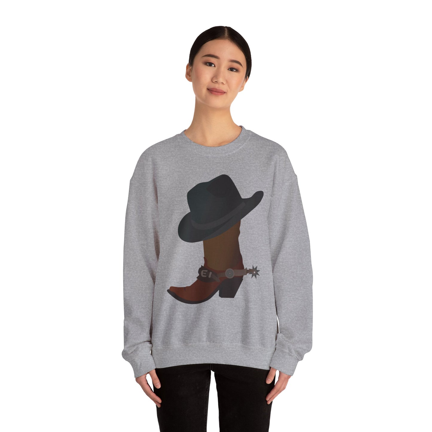 Crewneck Sweatshirt - Rodeo - Boots and Hat and Spurs