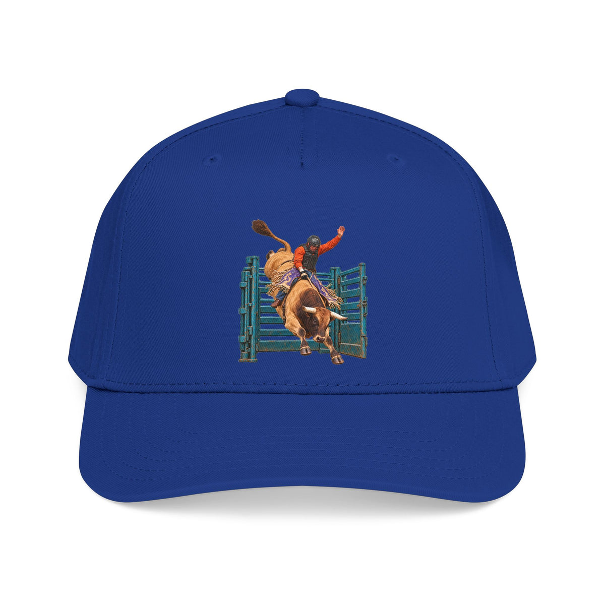 Mid Profile Baseball Cap — Cowboys - Bull Rider - Out of the Chute - without Text - 3D Transparent