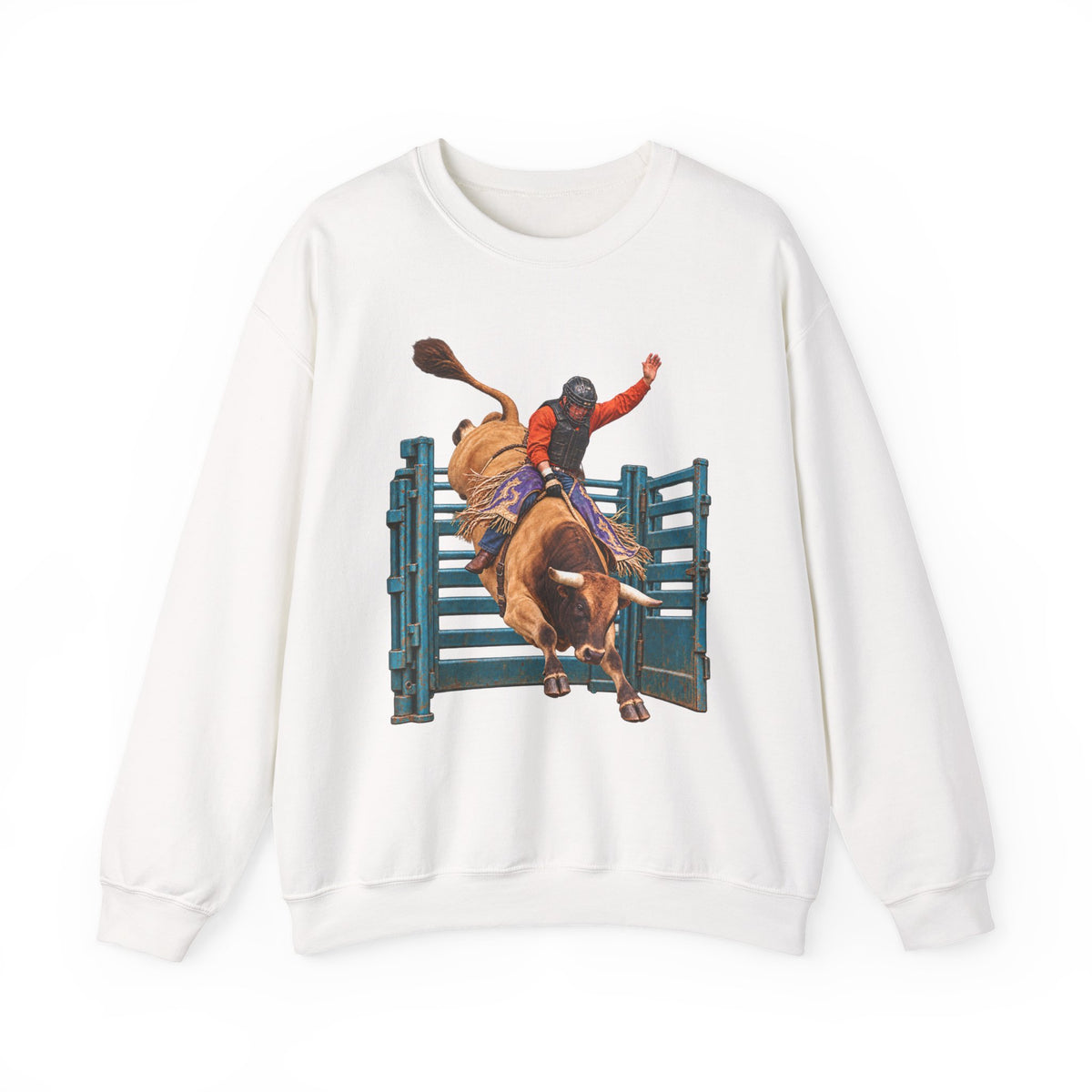Crewneck Sweatshirt - Cowboys - Bull Rider - Out of the Chute - without Text - 3D Transparent