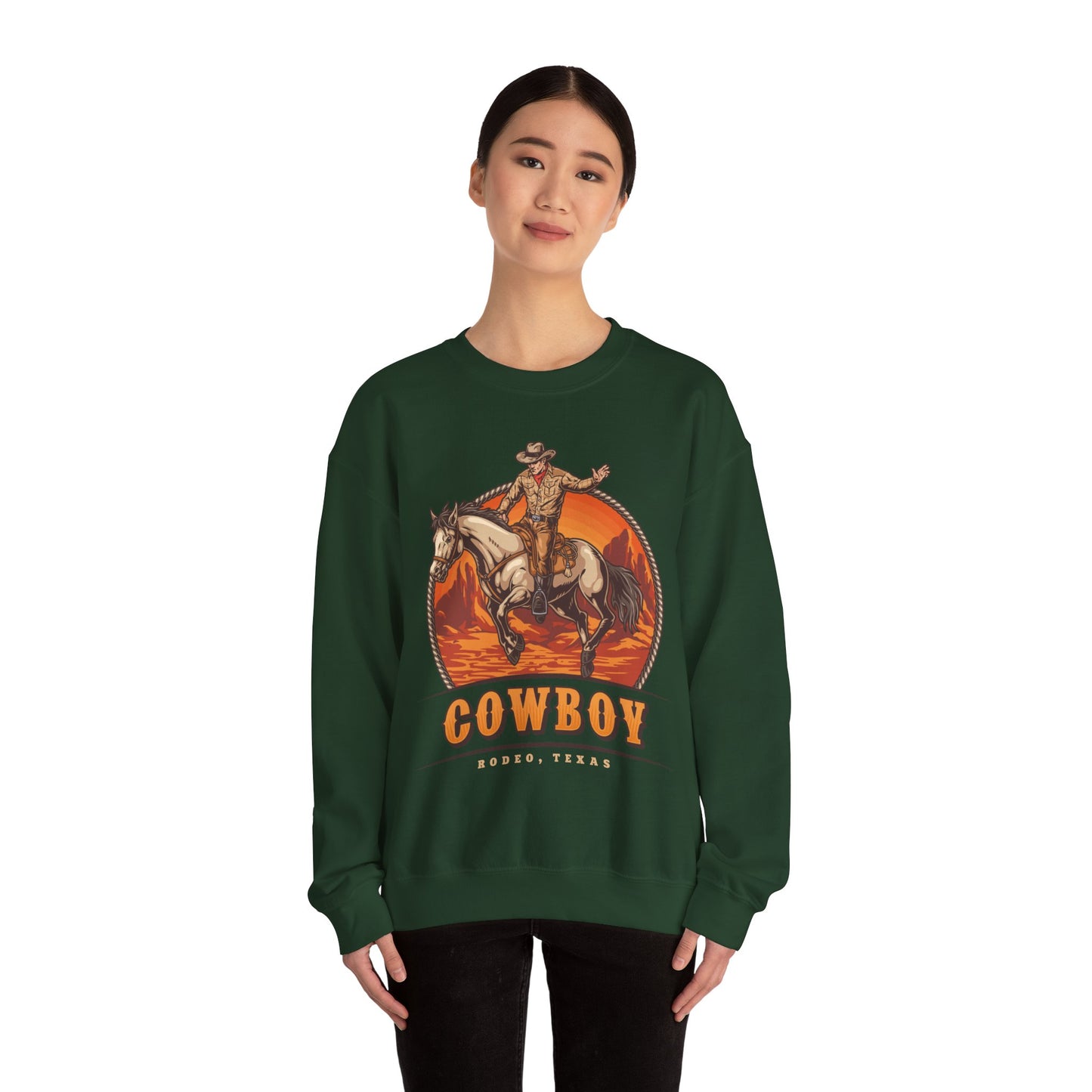 Crewneck Sweatshirt - Rodeo Cowboy - Texas
