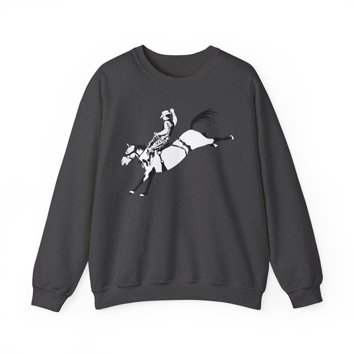 Crewneck Sweatshirt - Cowboy - Bronco Buster - BW