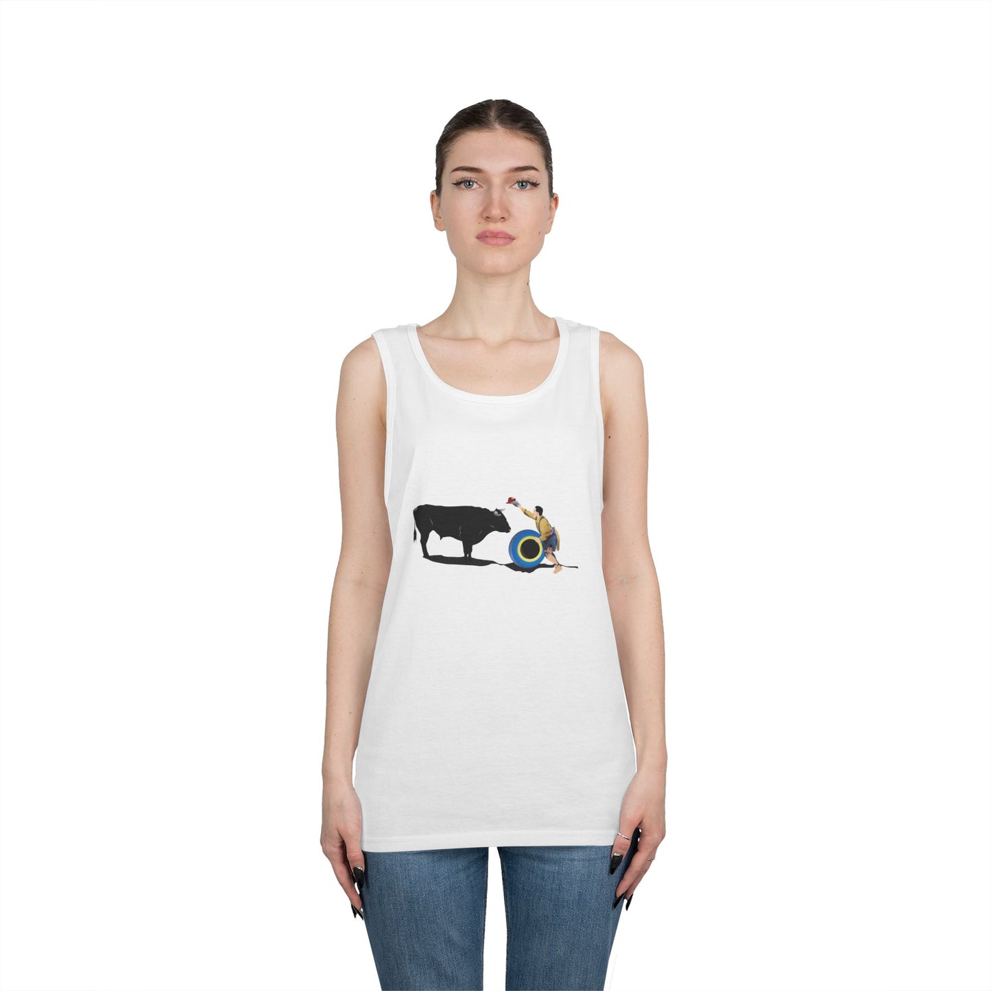 Unisex Heavy Cotton Tank Top - Clown and Bull