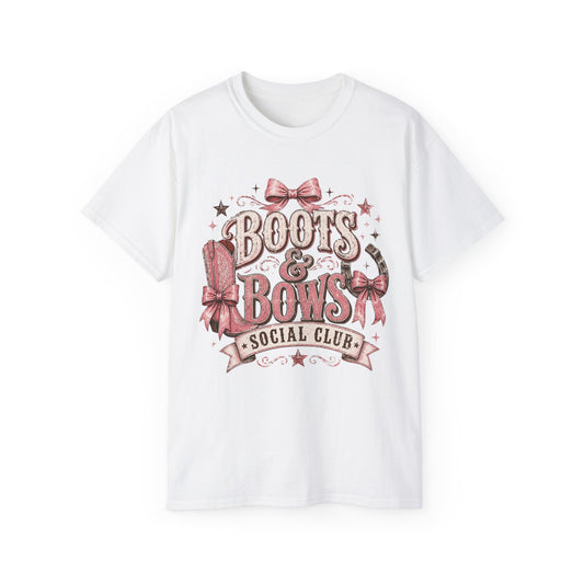 T-Shirt - Cowgirl boots and bows badge