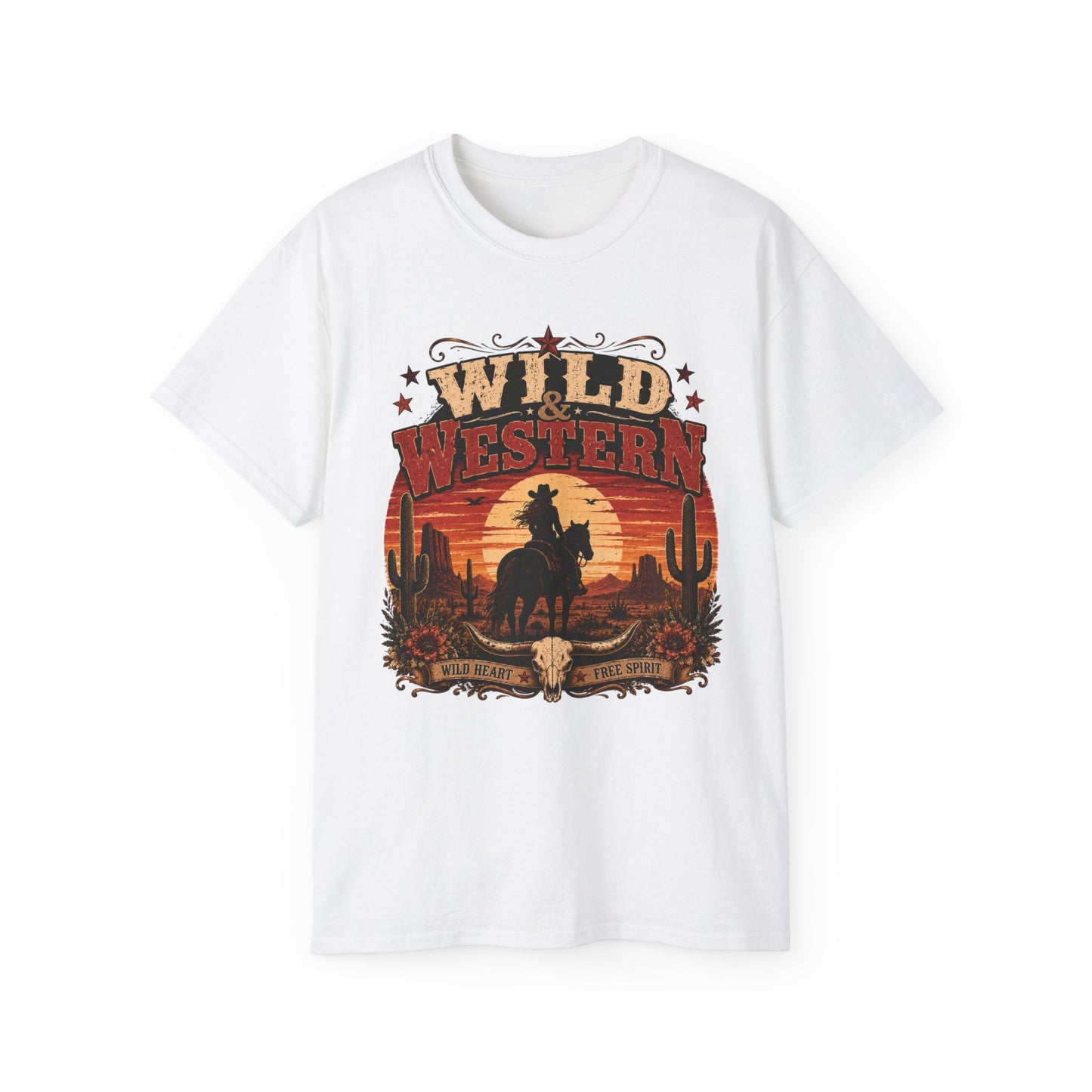 T-Shirt - Wild Western sunset ride