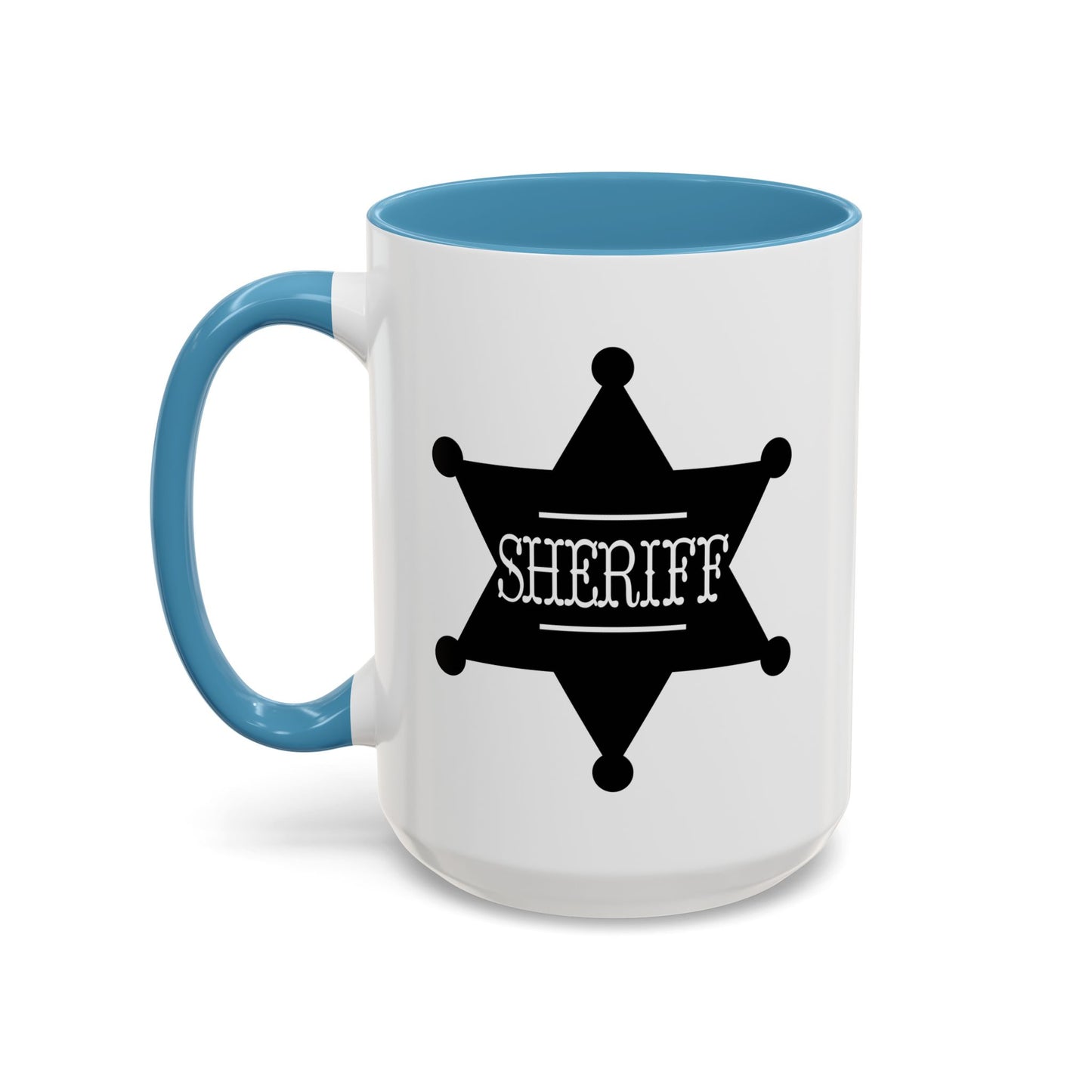 Accent Coffee Mug (11, 15oz) - Sheriff Badge w Txt Sheriff X 300