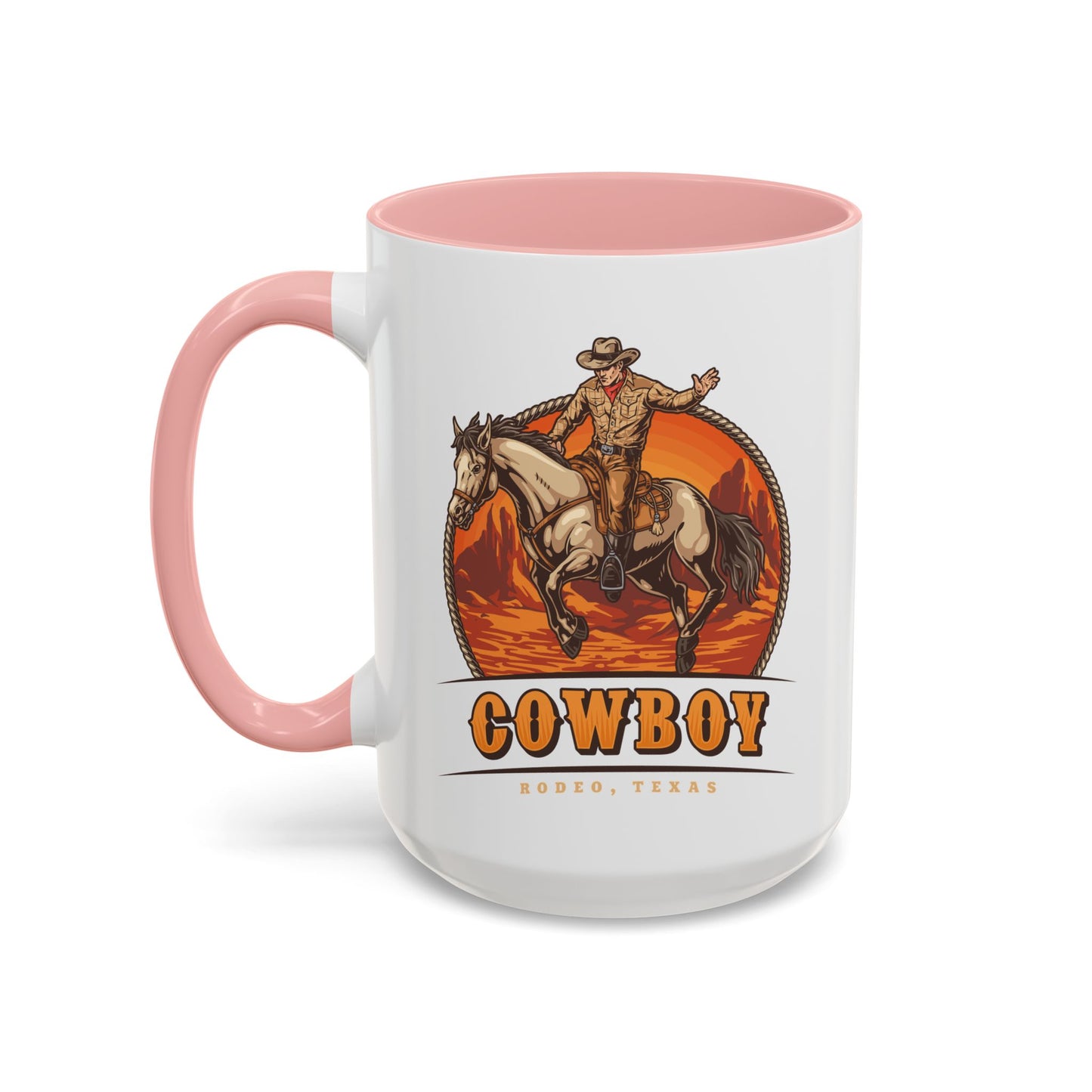 Accent Coffee Mug (11, 15oz) - Rodeo Cowboy - Texas