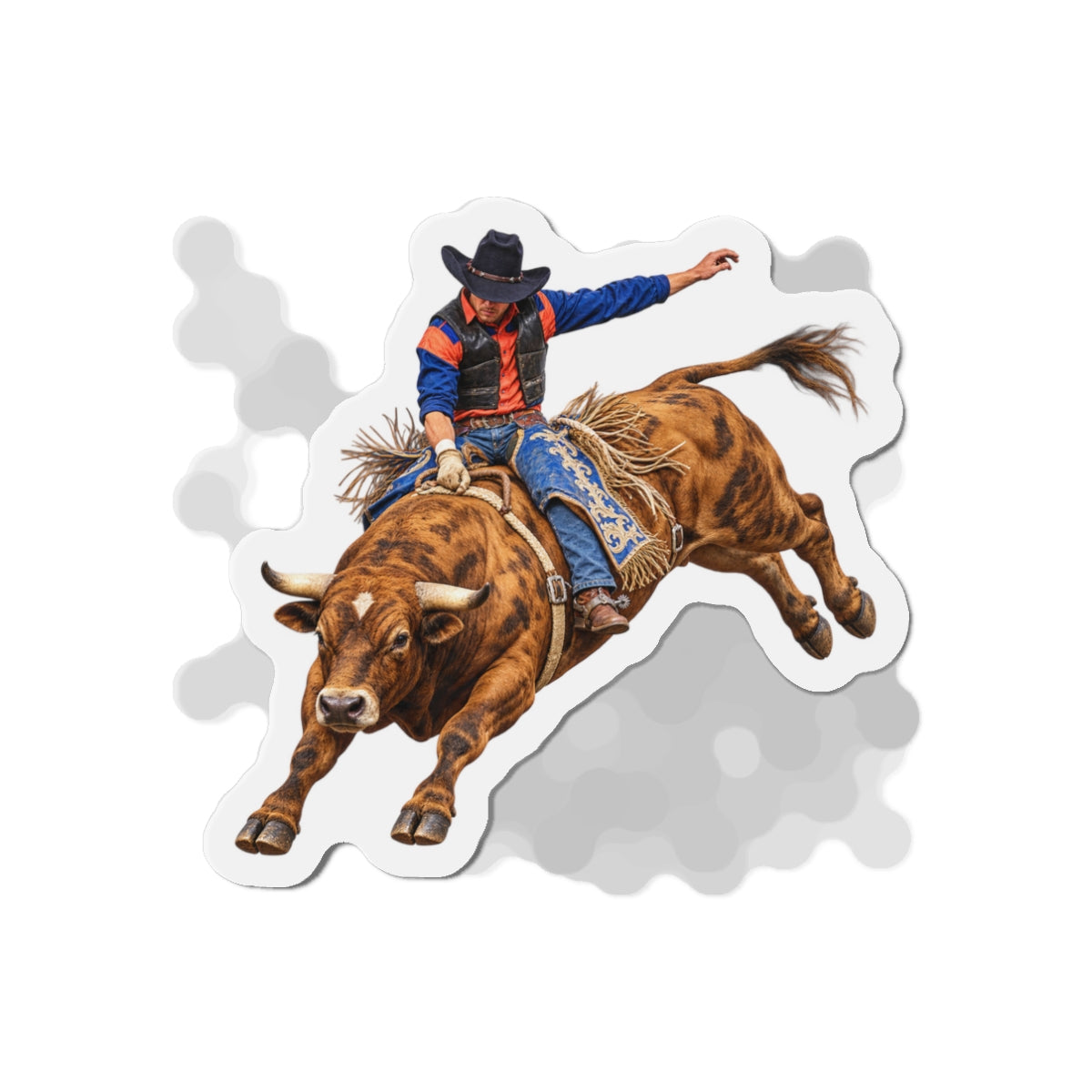 Die-Cut Magnets — Cowboys - Bull Rider - Oblique - without Text - 3D Transparent