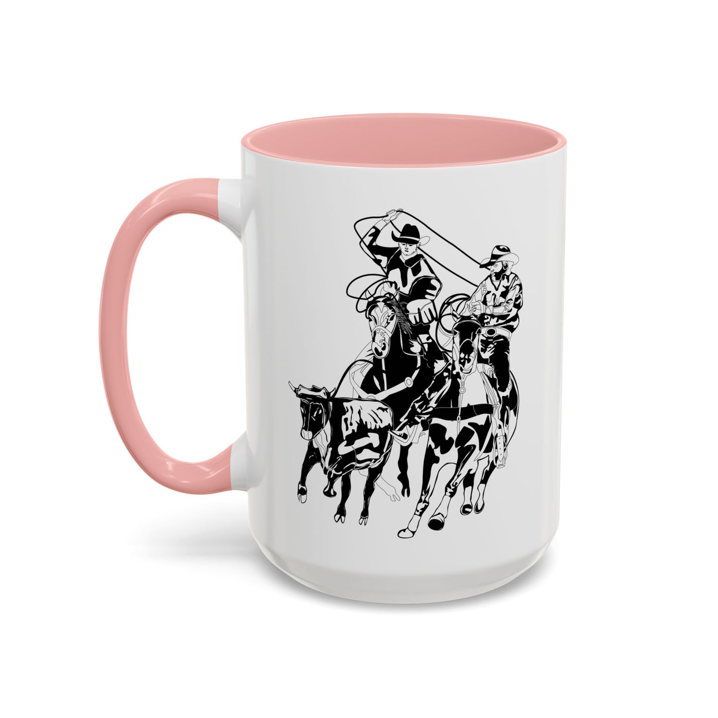 Accent Coffee Mug (11, 15oz) - California Rodeo - Salinas Team Roping - BW