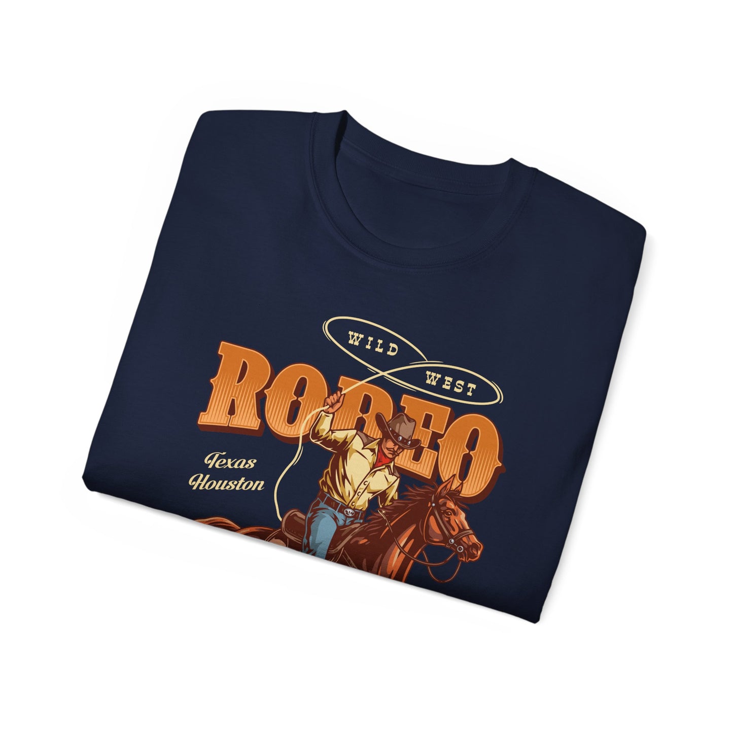 Unisex Ultra Cotton Tee - Wild West - Houston, Texas - American Rodeo Cowboy