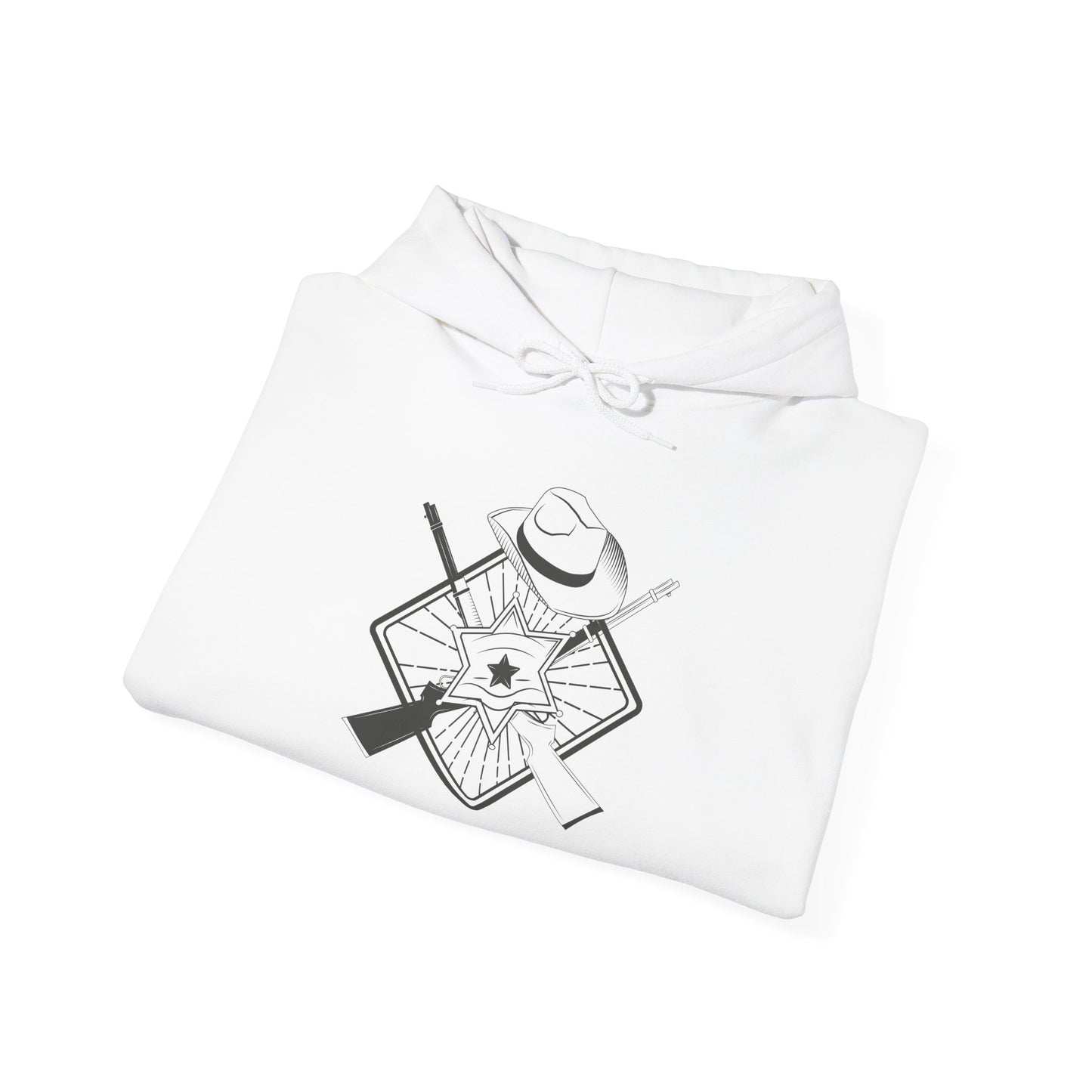 Unisex Hoodie - Vintage Cowboy w Rifles and Hat