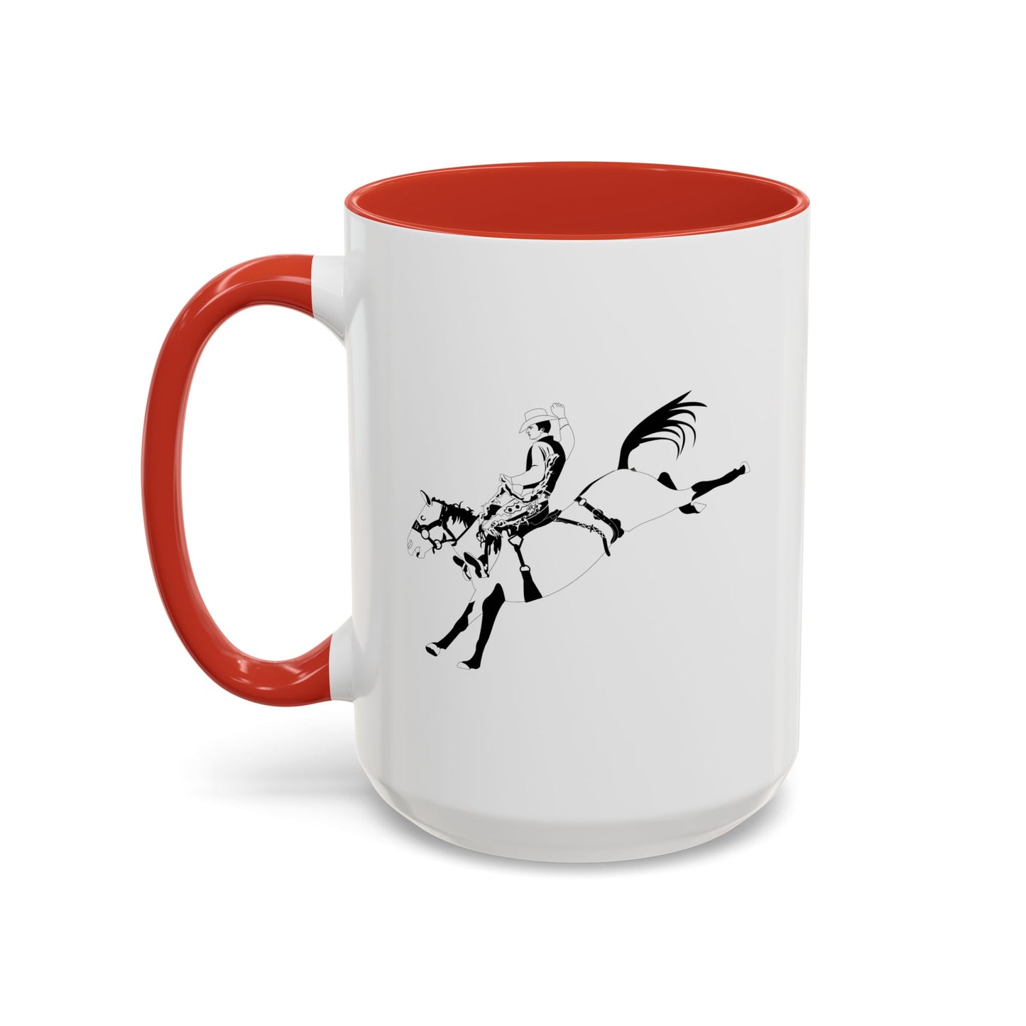 Accent Coffee Mug (11, 15oz) - Cowboy - Bronco Buster - BW