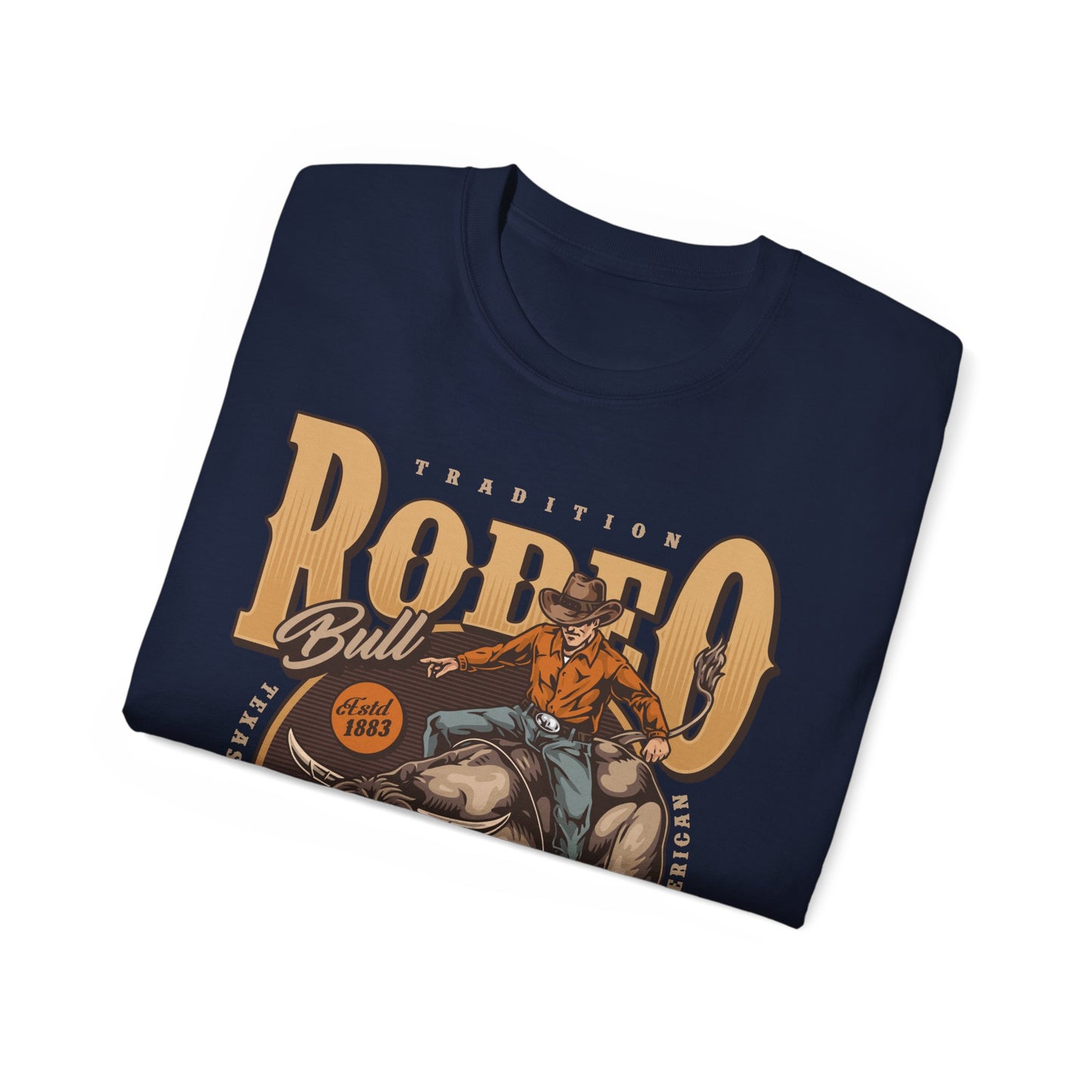Unisex Ultra Cotton Tee - Tradition Rodeo Bull - Real Cowboys