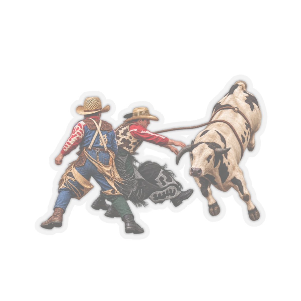 Kiss-Cut Stickers - Cowboys - Clowns and Bull - without Text - 3D Transparent