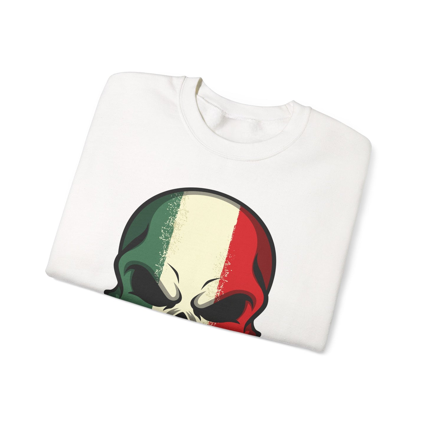 Crewneck Sweatshirt - Red White Green Skull
