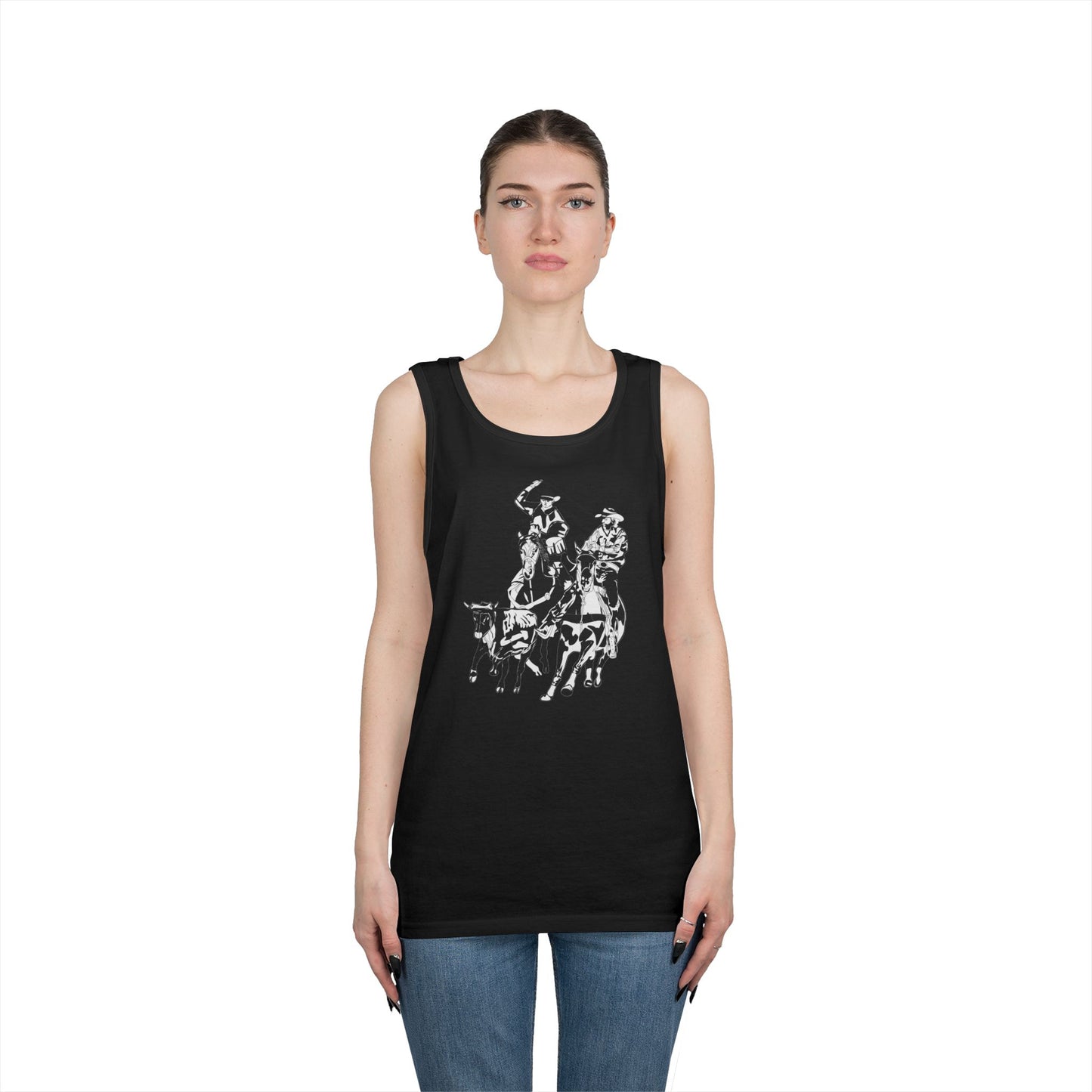 Unisex Heavy Cotton Tank Top - California Rodeo - Salinas Team Roping - BW