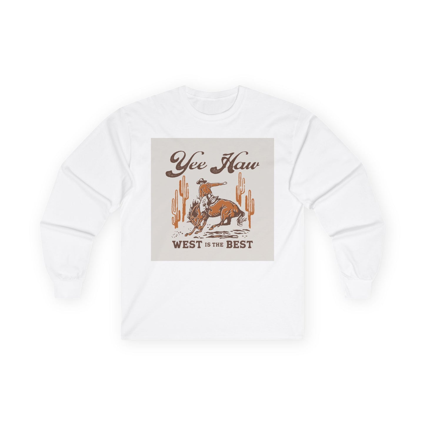 Unisex Ultra Cotton Long Sleeve Tee - Wild West Cowboy - Yee Haw