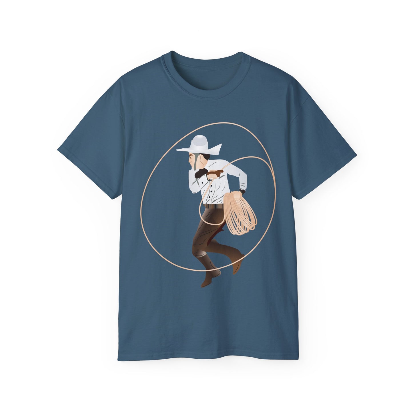 Unisex Ultra Cotton Tee - Rodeo - Mexican Cowboy - Lariat