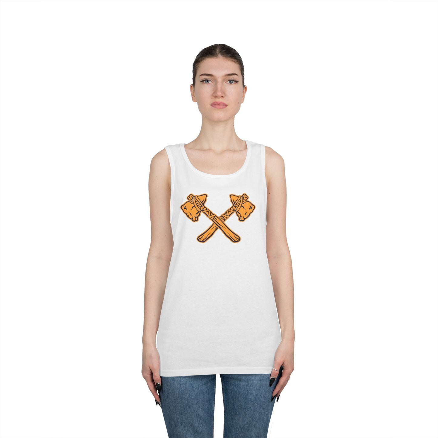 Unisex Heavy Cotton Tank Top - Crossed Tomahawks
