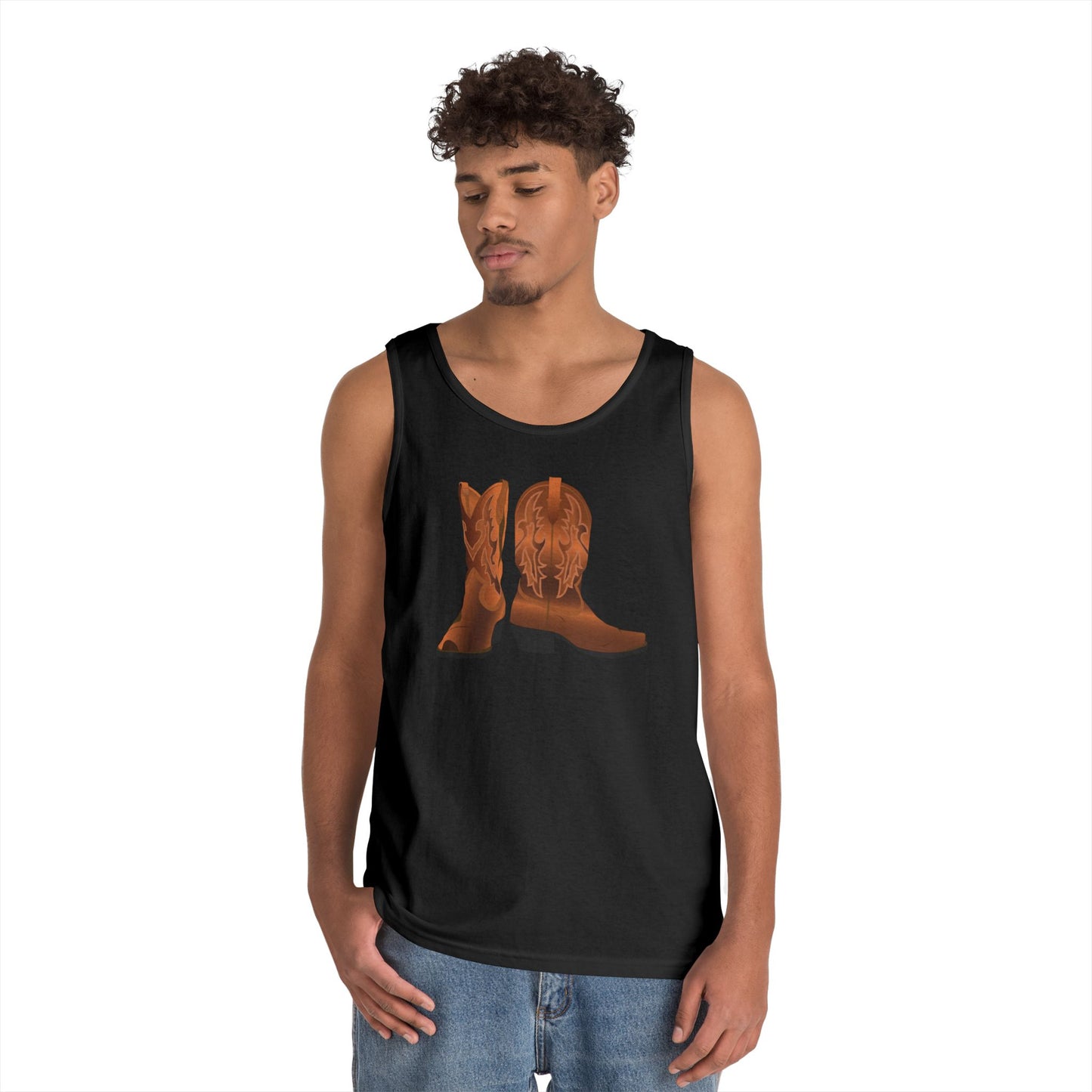 Unisex Heavy Cotton Tank Top - Rodeo - Cowboy Boots