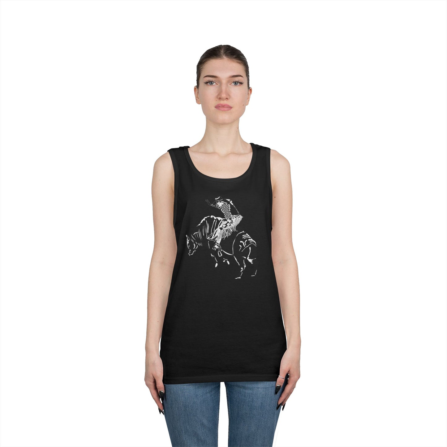 Unisex Heavy Cotton Tank Top - Cowboy - Bull Rider - BW