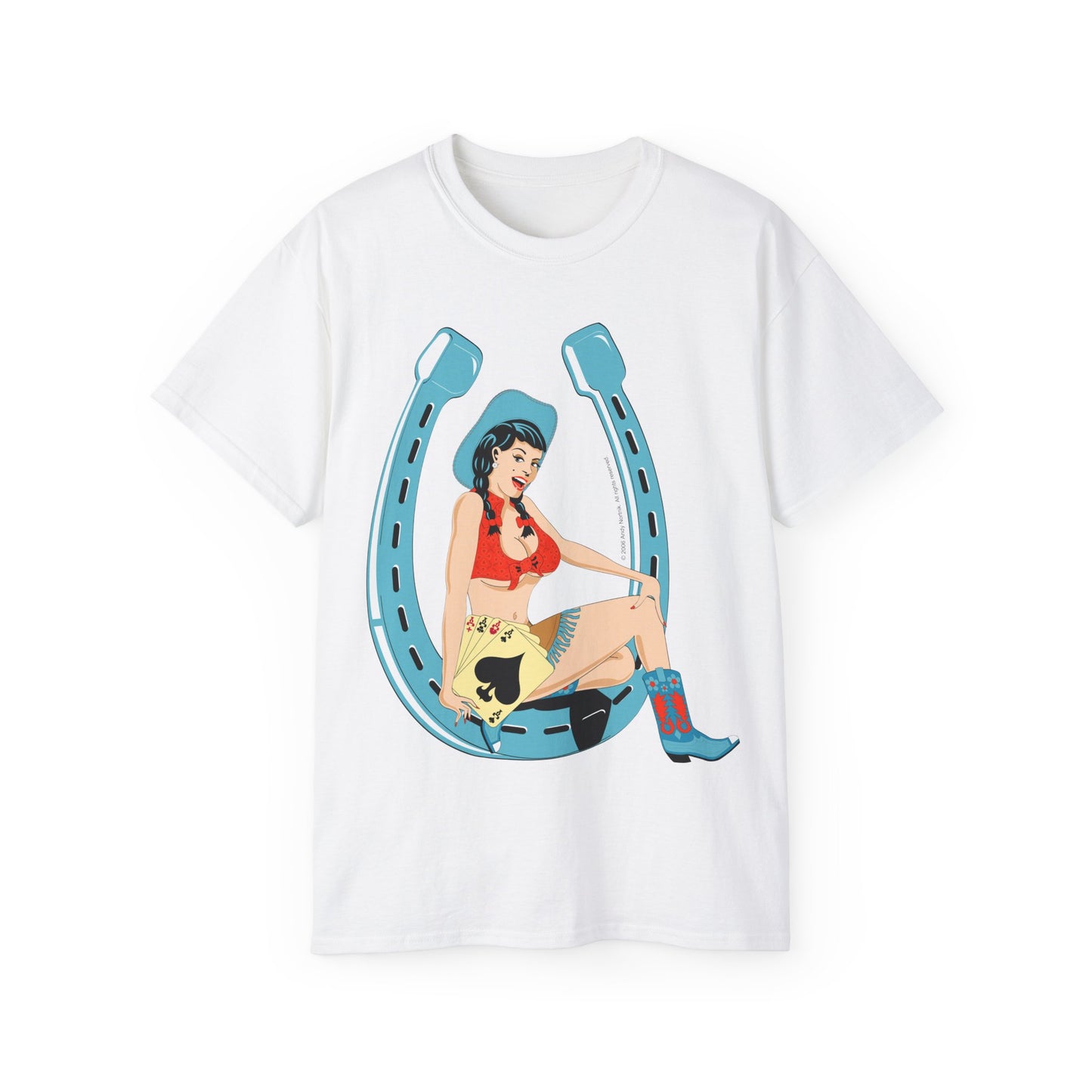 Unisex Ultra Cotton Tee - Sexy Cowgirl Luck - Lady Luck