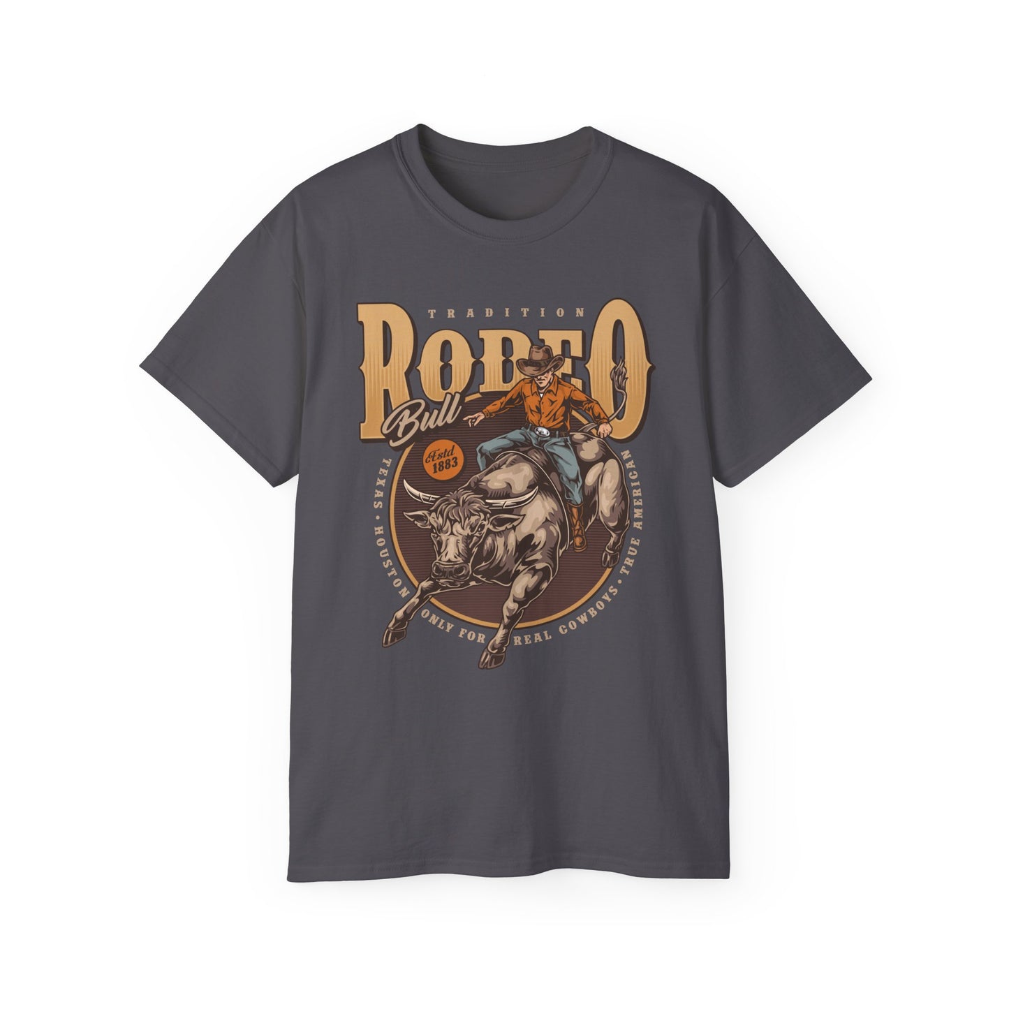 Western Rodeo Cowboy Tee - Fun Casual Shirt for Rodeo Fans, Gift for Country Lovers, Festival Outfit, Everyday Wear, Rodeo Apparel - Tradition Rodeo Bull - Real Cowboys