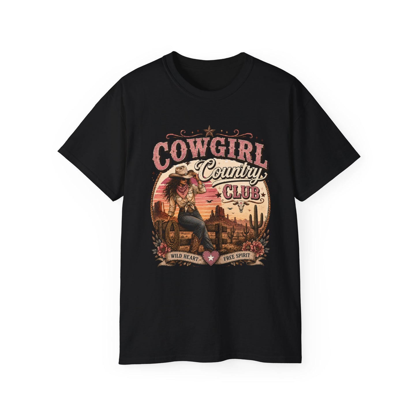 T-Shirt - Cowgirl country club emblem