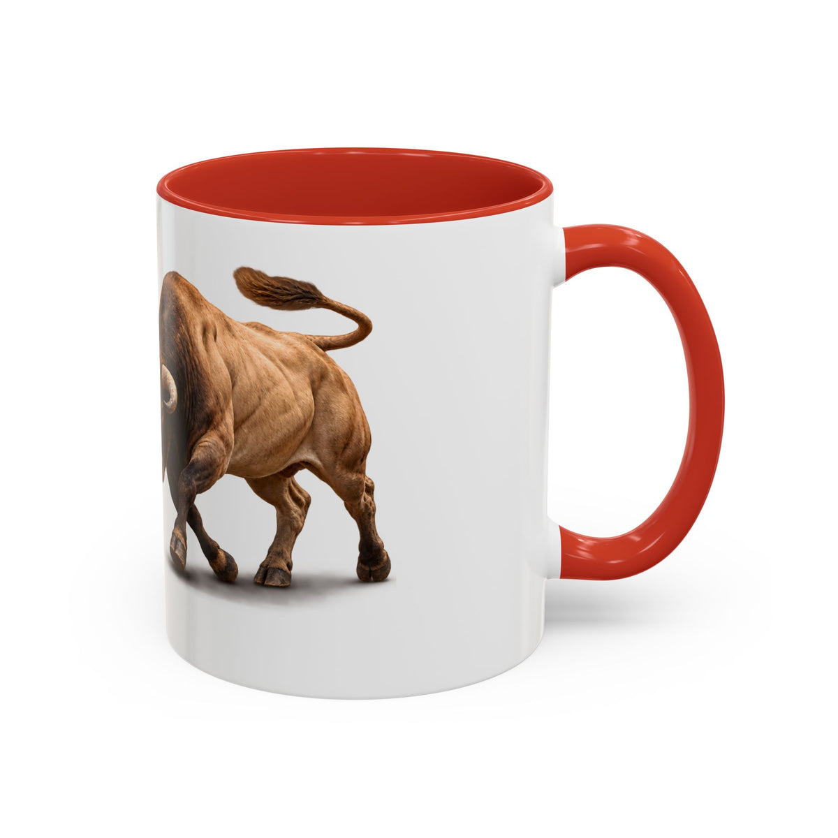 Accent Coffee Mug (11, 15oz) - Rodeo - Bull and Clown - 3D