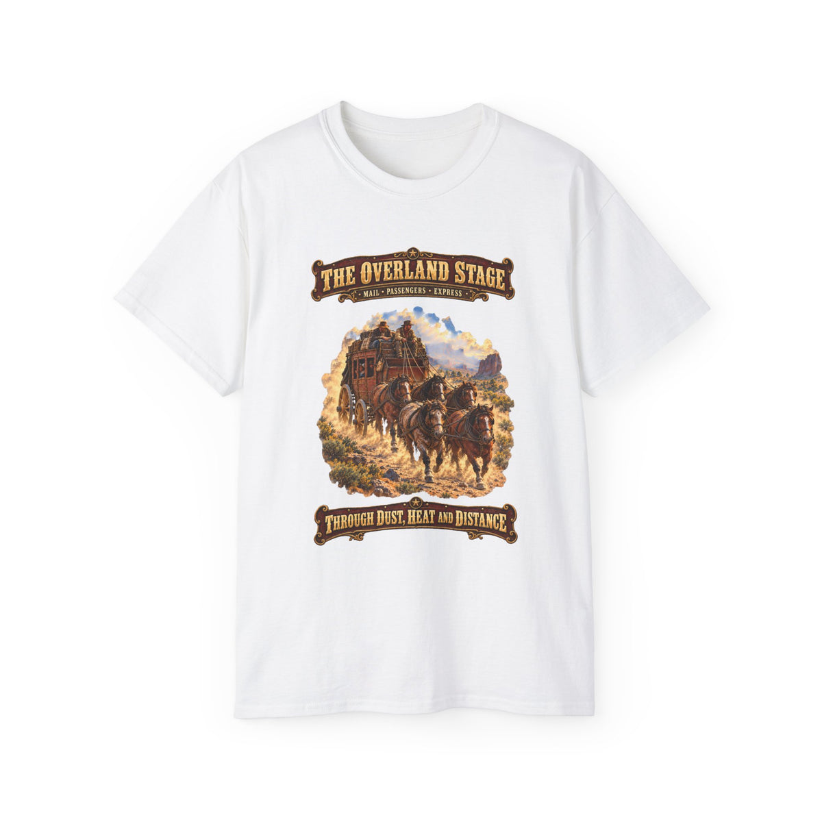 Unisex Ultra Cotton Tee - Overland Stage - Dusty Trails - 3D - Enhanced