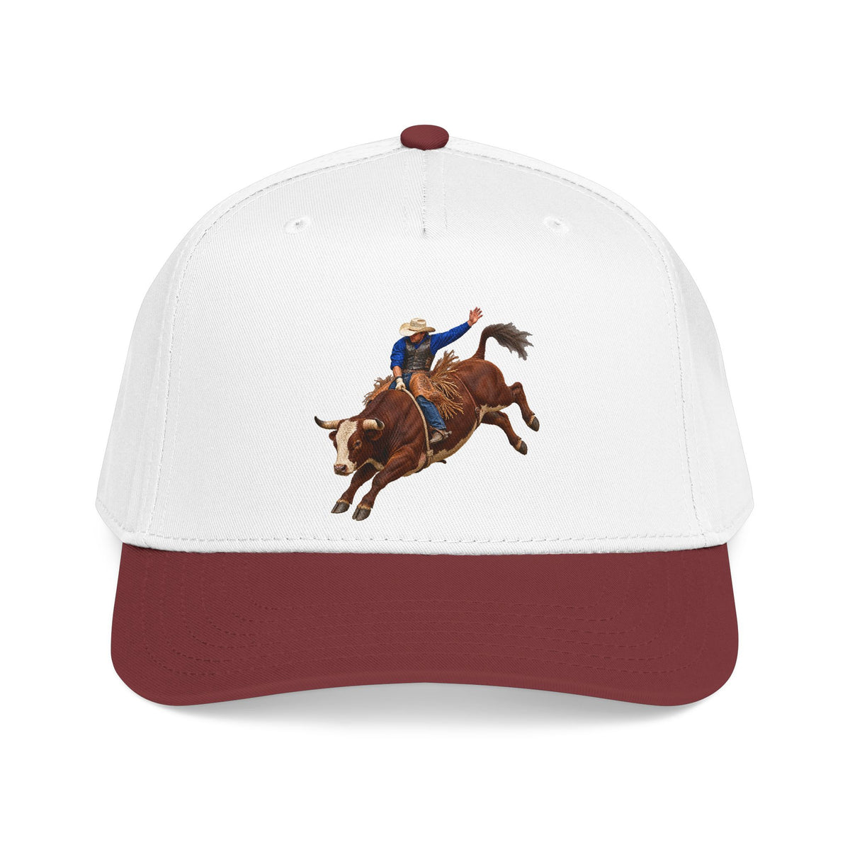 Mid Profile Baseball Cap — Cowboys - Bull Rider - Mid Ride - without Text - 3D Transparent