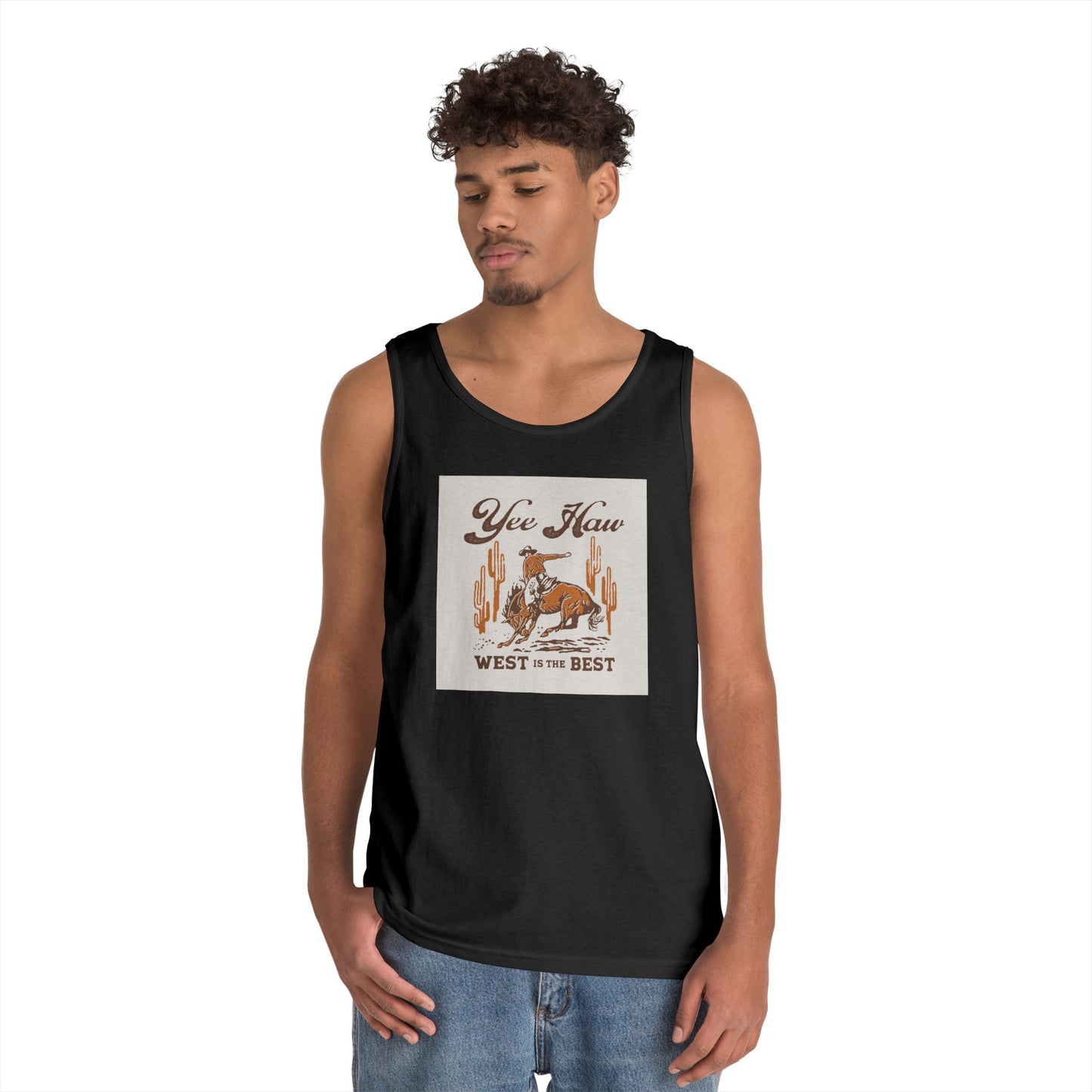 Unisex Heavy Cotton Tank Top - Wild West Cowboy - Yee Haw