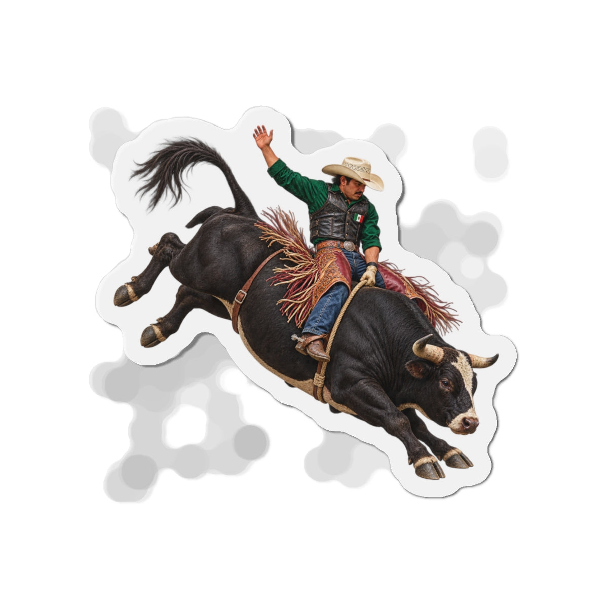 Die-Cut Magnets — Cowboys - Bull Rider - Latino - without Text - 3D Transparent