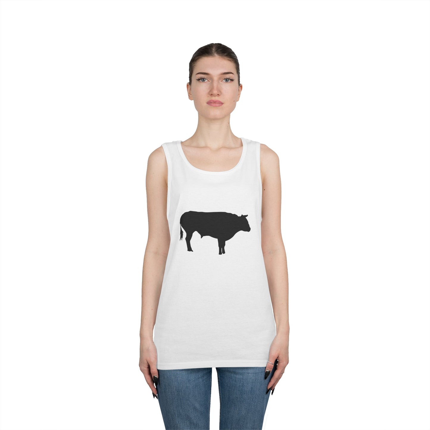 Unisex Heavy Cotton Tank Top - Bull - Silhouette