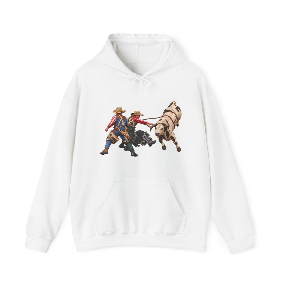 Hoodie — Cowboys - Clowns and Bull - without Text - 3D Transparent