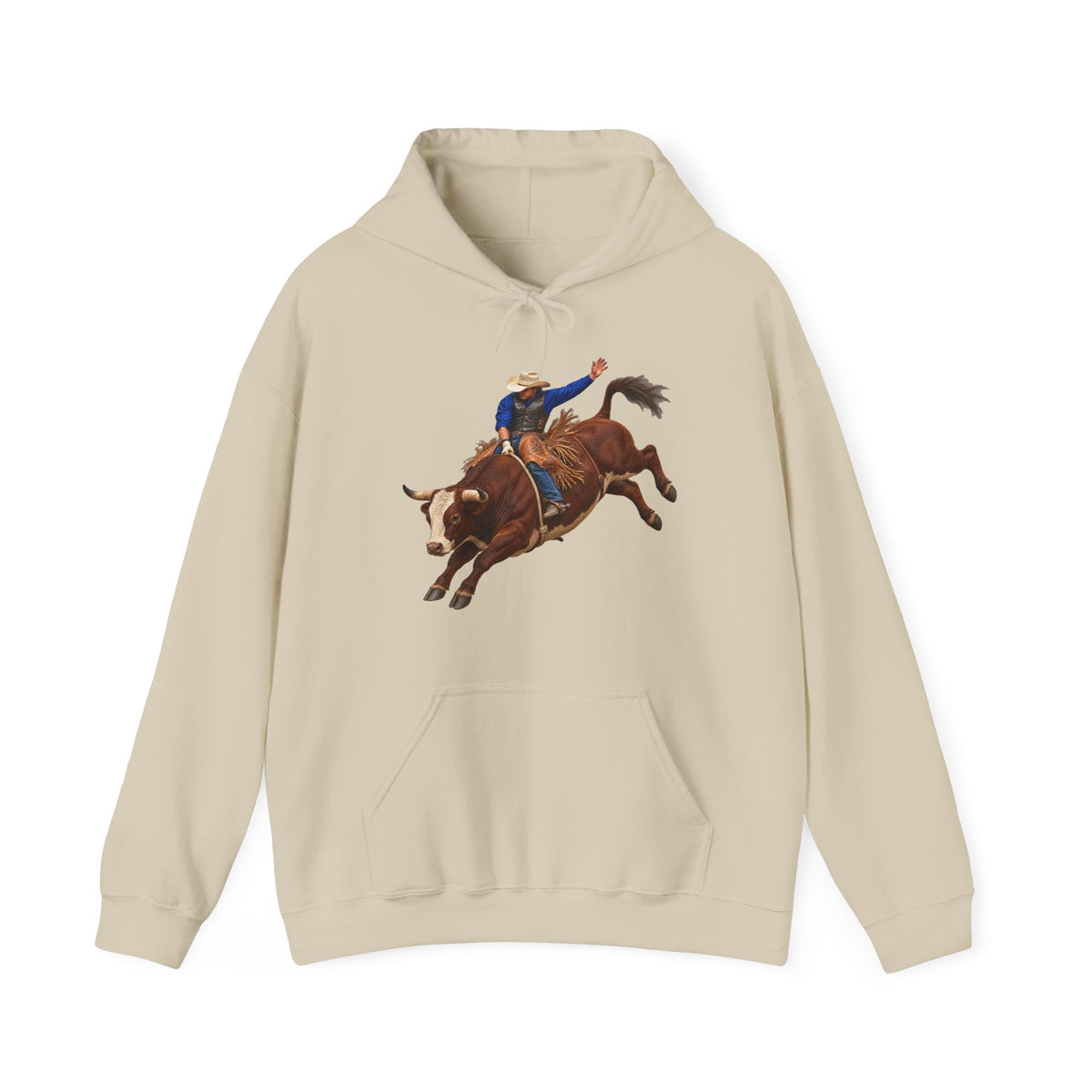 Hoodie — Cowboys - Bull Rider - Mid Ride - without Text - 3D Transparent