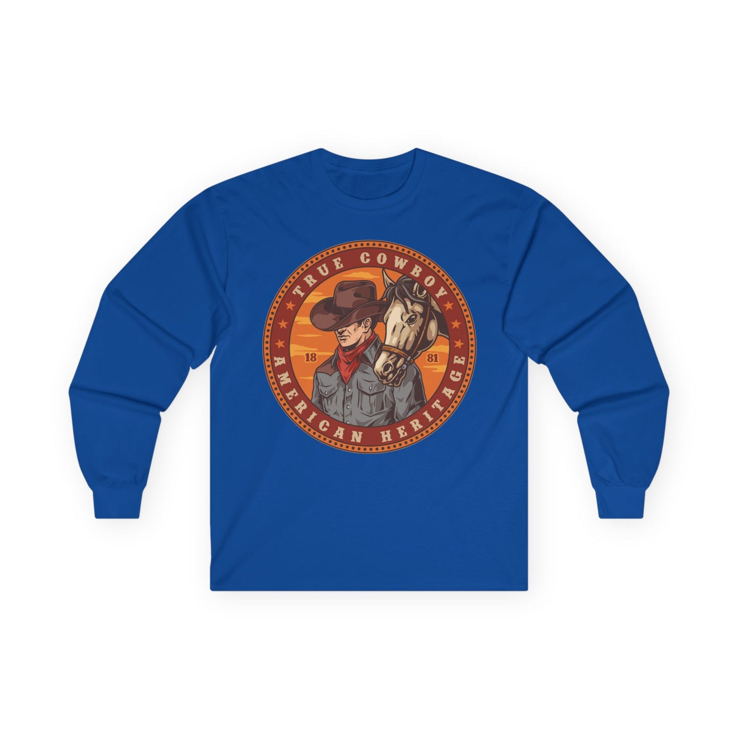 Unisex Ultra Cotton Long Sleeve Tee - True Cowboy - American Heritage
