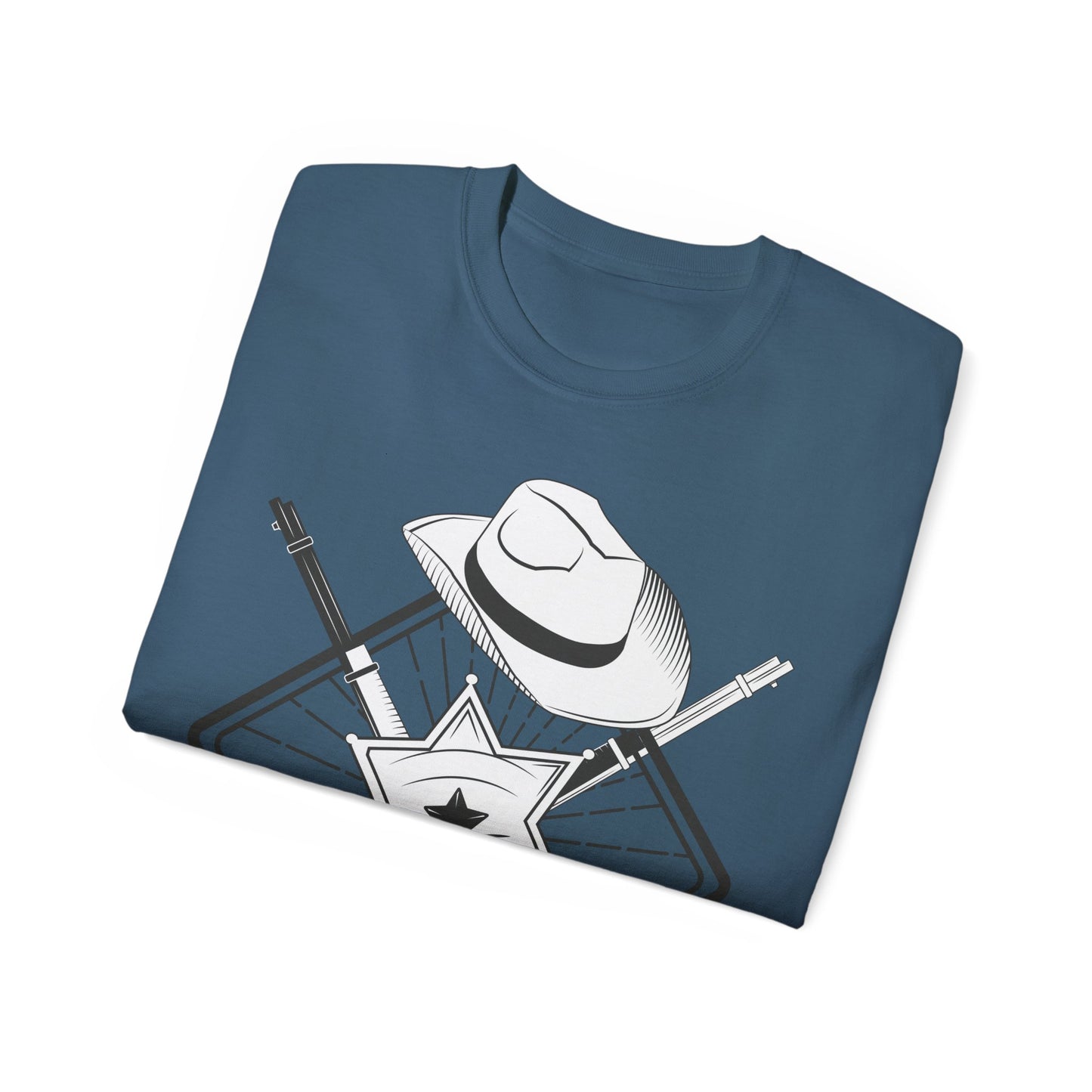 Unisex Ultra Cotton Tee - Vintage Cowboy w Rifles and Hat