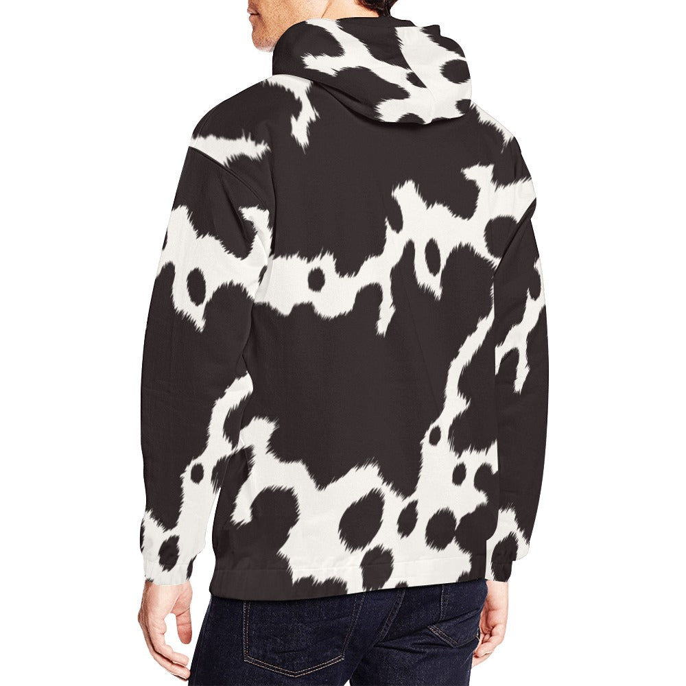 Men's All Over Print Hoodie (USA Size) (Model H13) - Cattle Skin