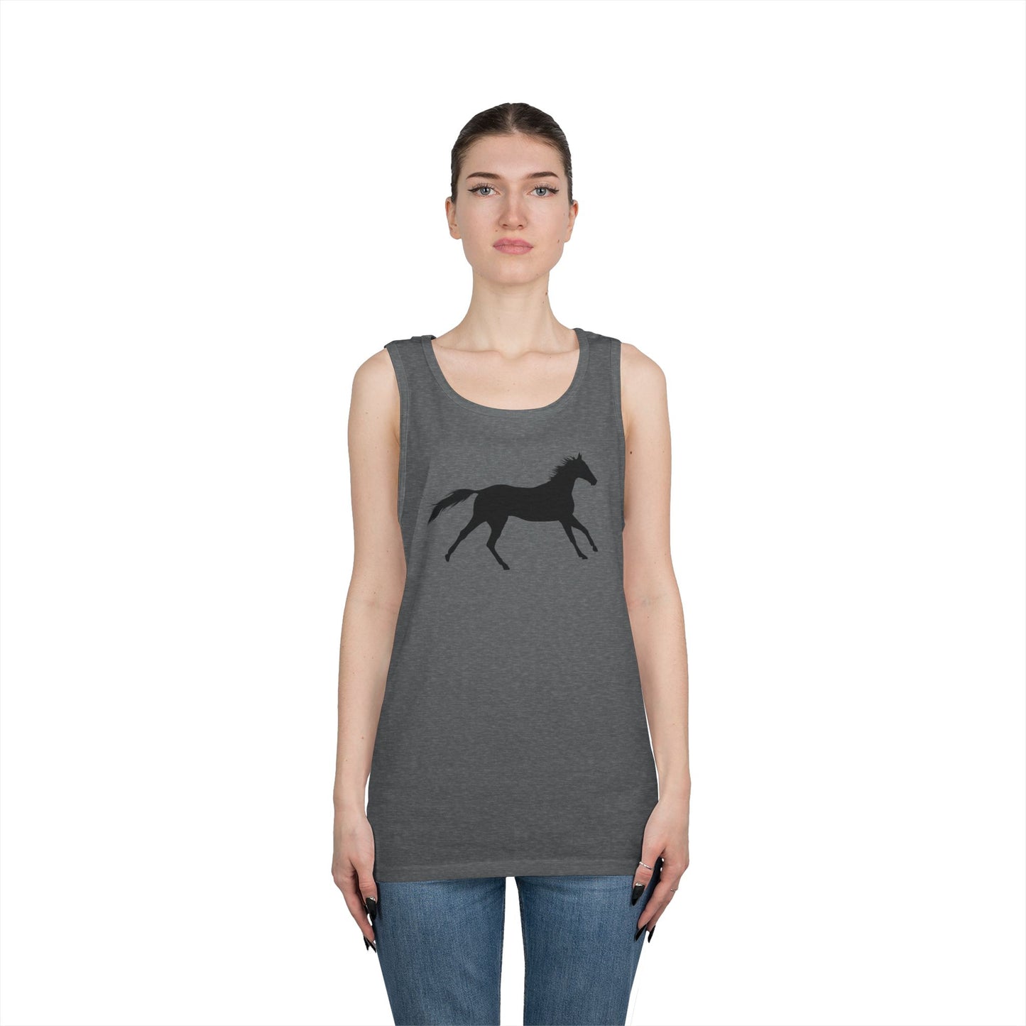Unisex Heavy Cotton Tank Top - Wild Horse - Running X 300