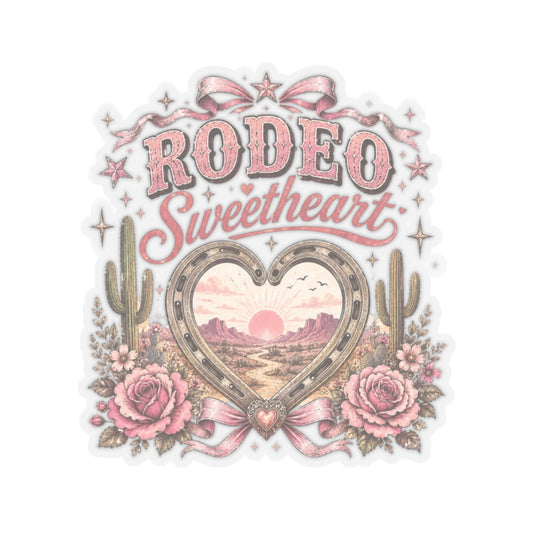 Kiss-Cut Sticker — Rodeo sweetheart with floral details