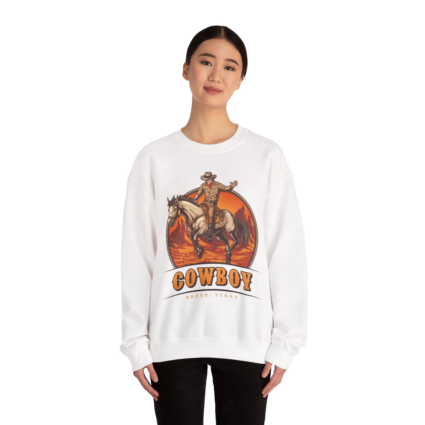 Crewneck Sweatshirt - Rodeo Cowboy - Texas