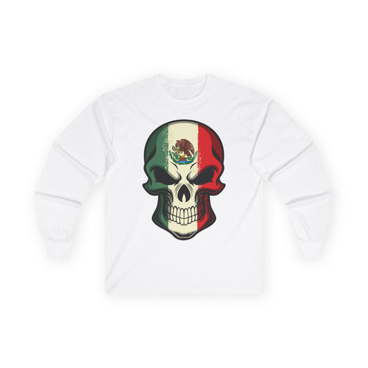 Unisex Ultra Cotton Long Sleeve Tee - Mexican Skull