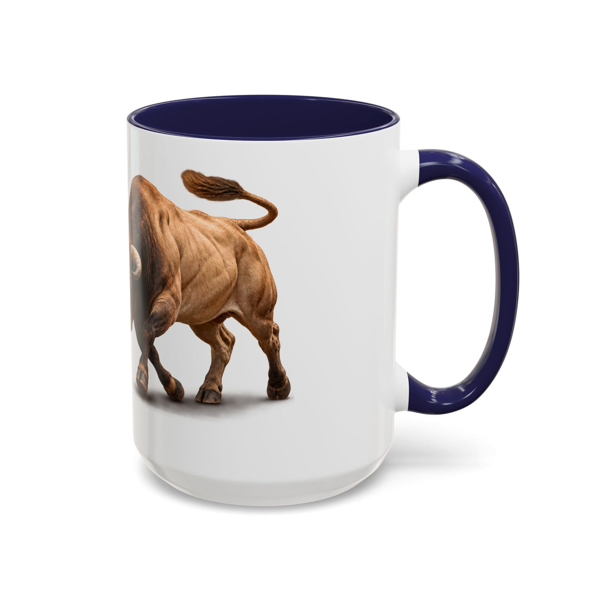 Accent Coffee Mug (11, 15oz) - Rodeo - Bull and Clown - 3D