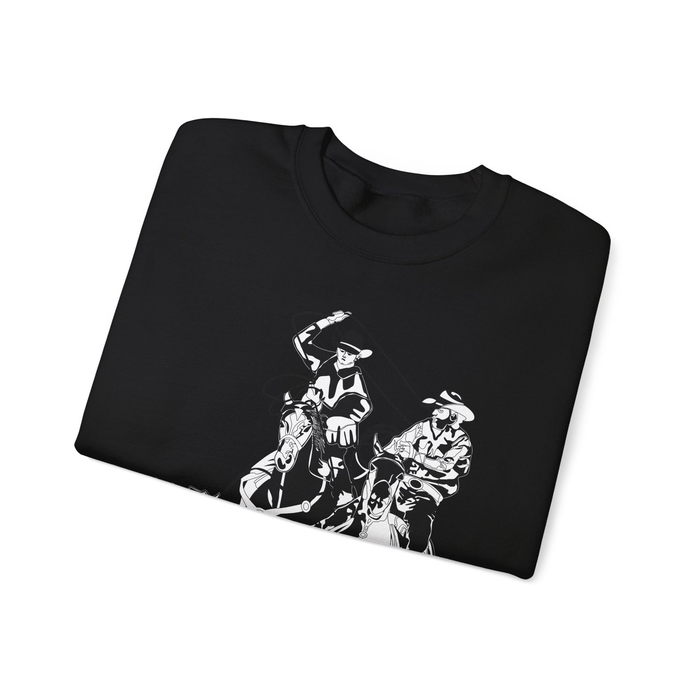 Crewneck Sweatshirt - California Rodeo - Salinas Team Roping - BW