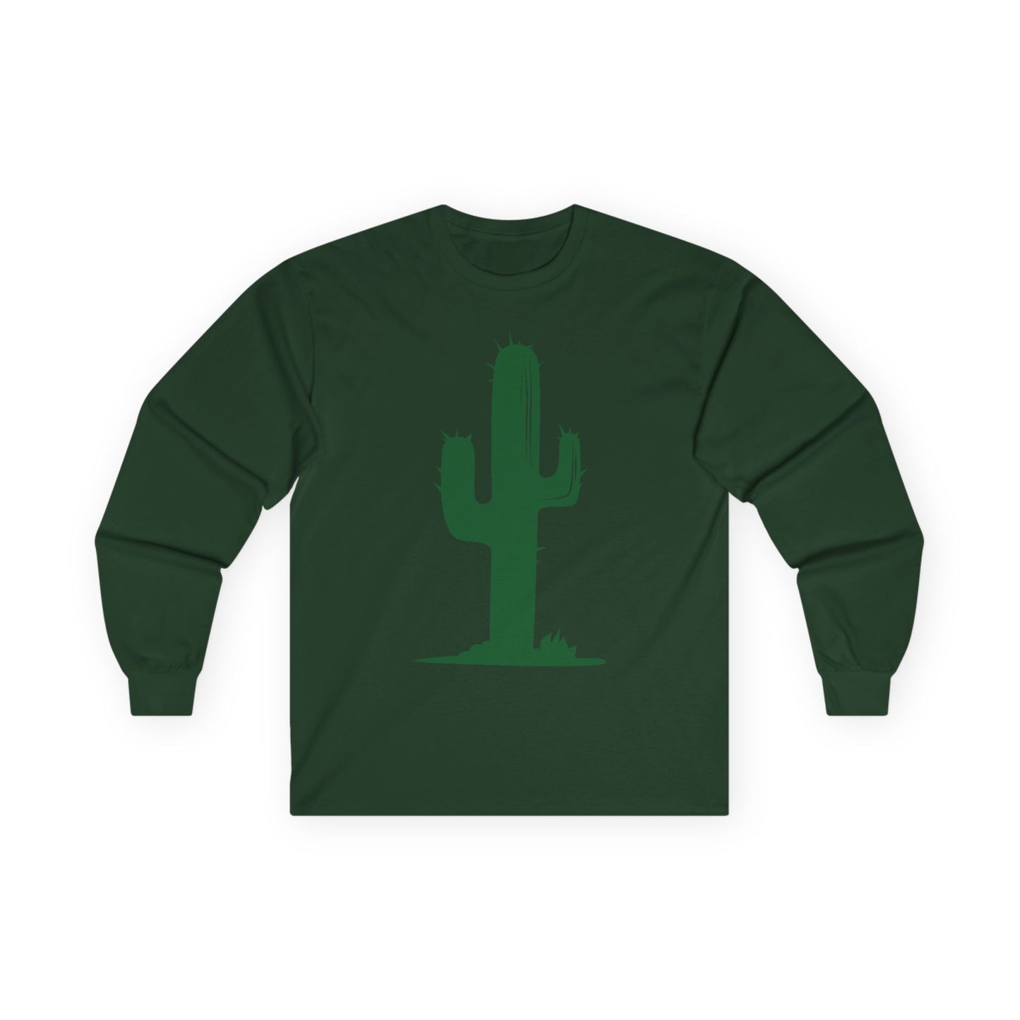 Unisex Ultra Cotton Long Sleeve Tee - Green Western Cactus X 300