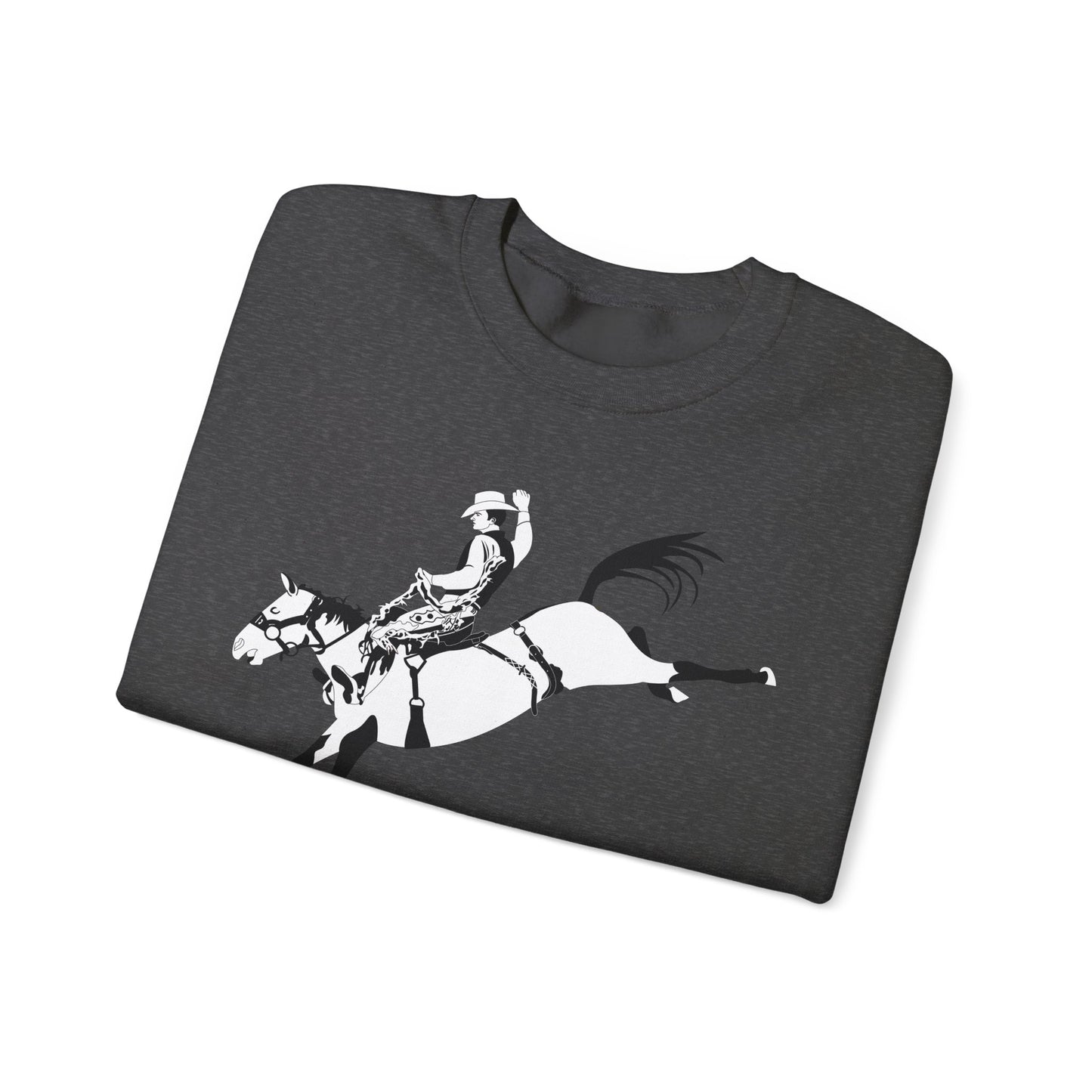 Crewneck Sweatshirt - Cowboy - Bronco Buster - BW