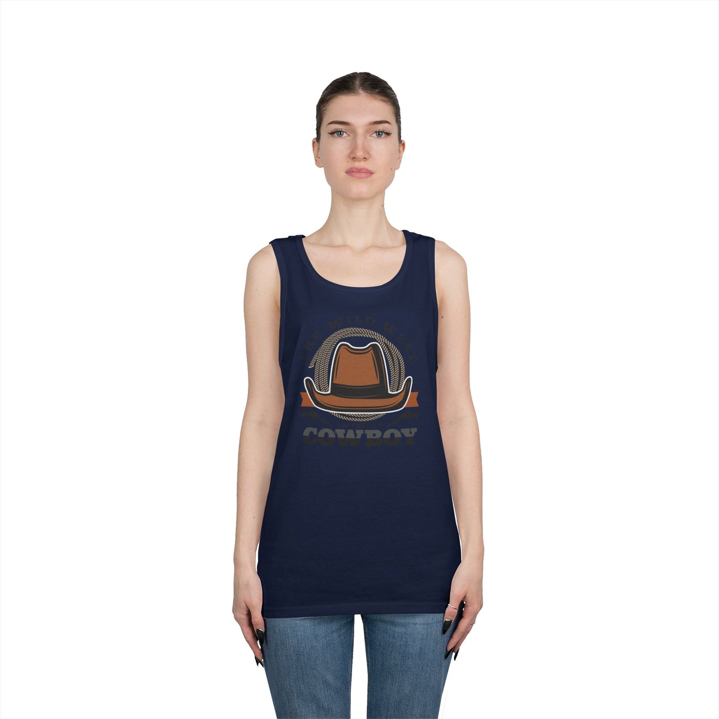 Unisex Heavy Cotton Tank Top - The Wild West - American Cowboy