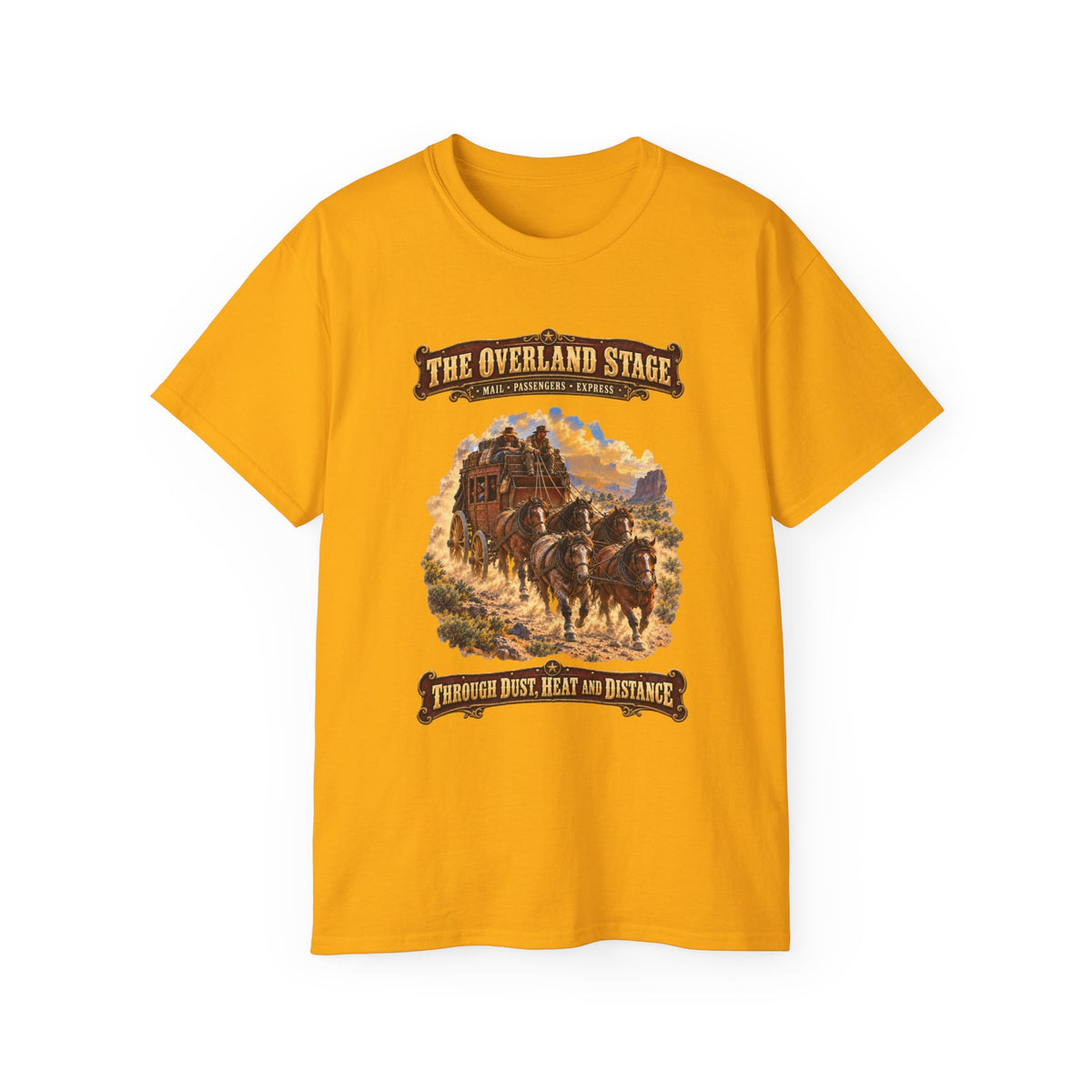 Unisex Ultra Cotton Tee - Overland Stage - Dusty Trails - 3D - Enhanced