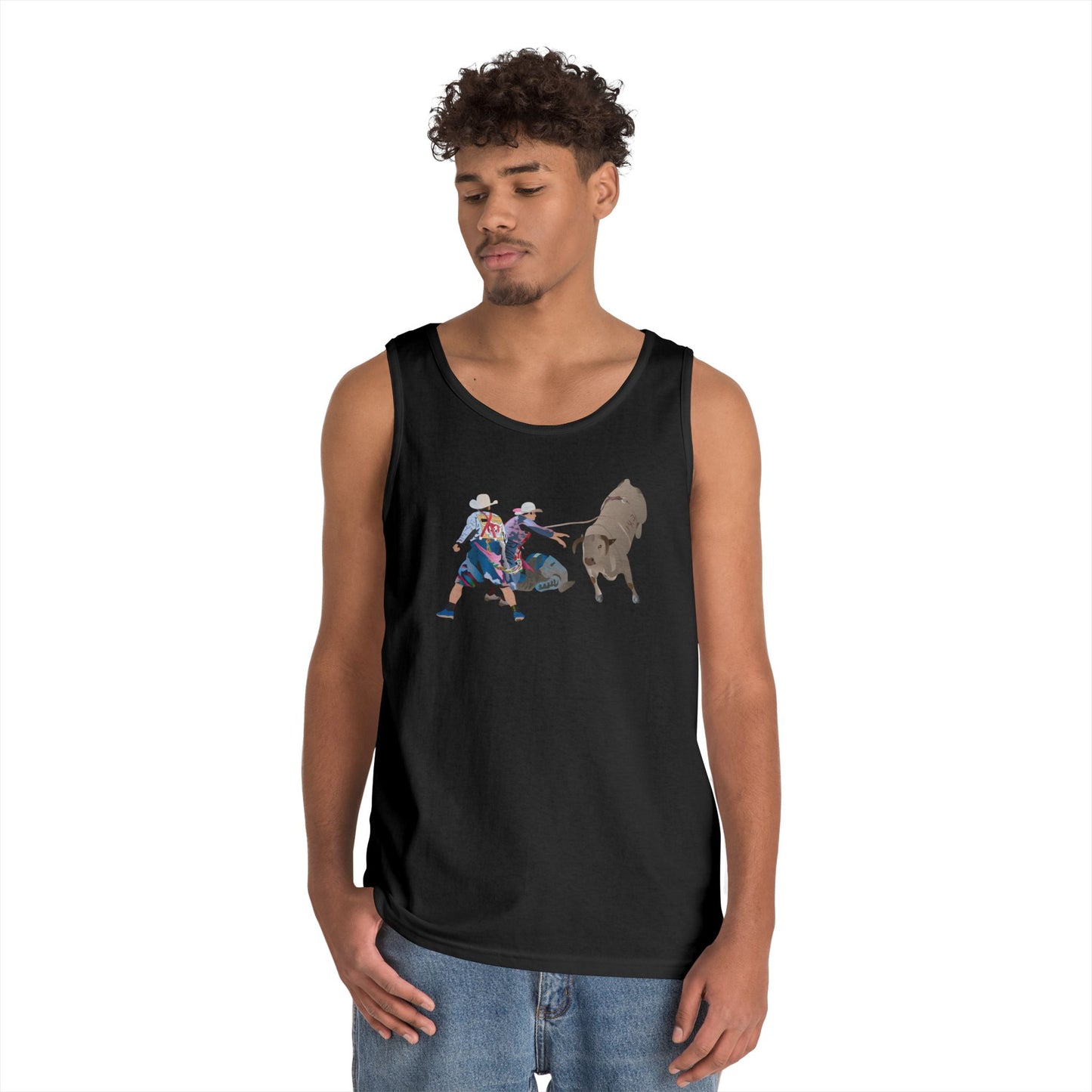 Unisex Heavy Cotton Tank Top - Clowns and Bull