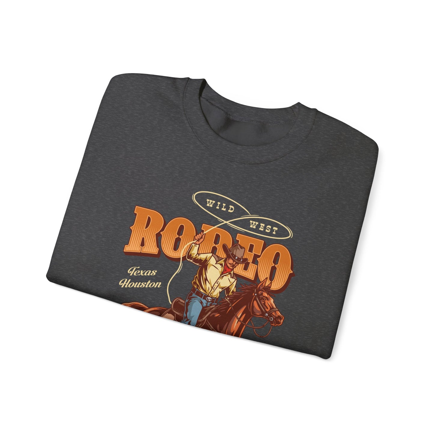 Crewneck Sweatshirt - Wild West - Houston, Texas - American Rodeo Cowboy